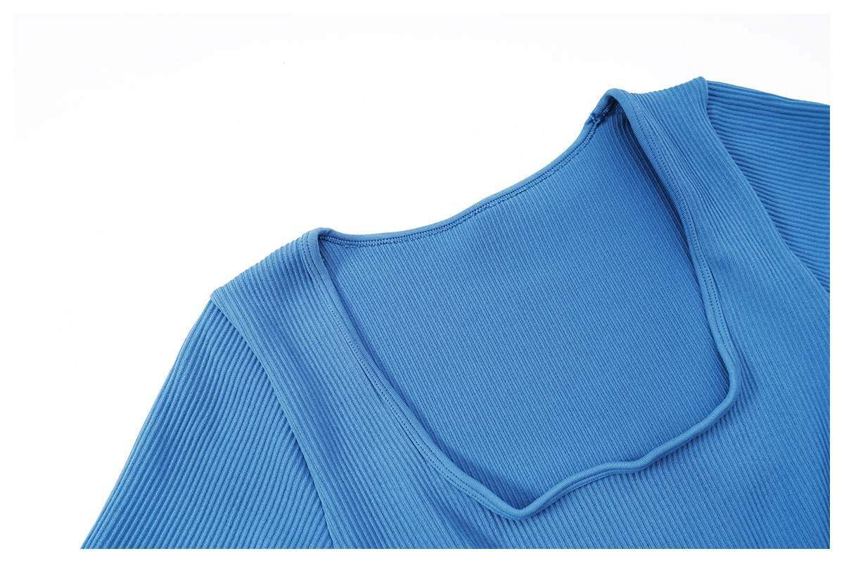 Gerippter nahtloser Yoga-Bodysuit