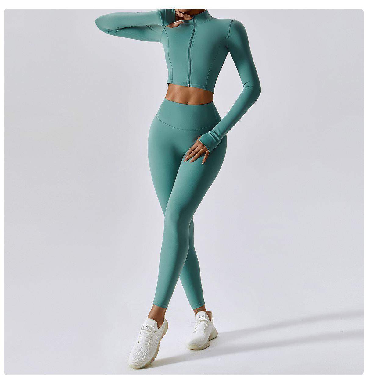 Enges Yoga-Kleidungs-Leggings-Set für Outdoor-Sport