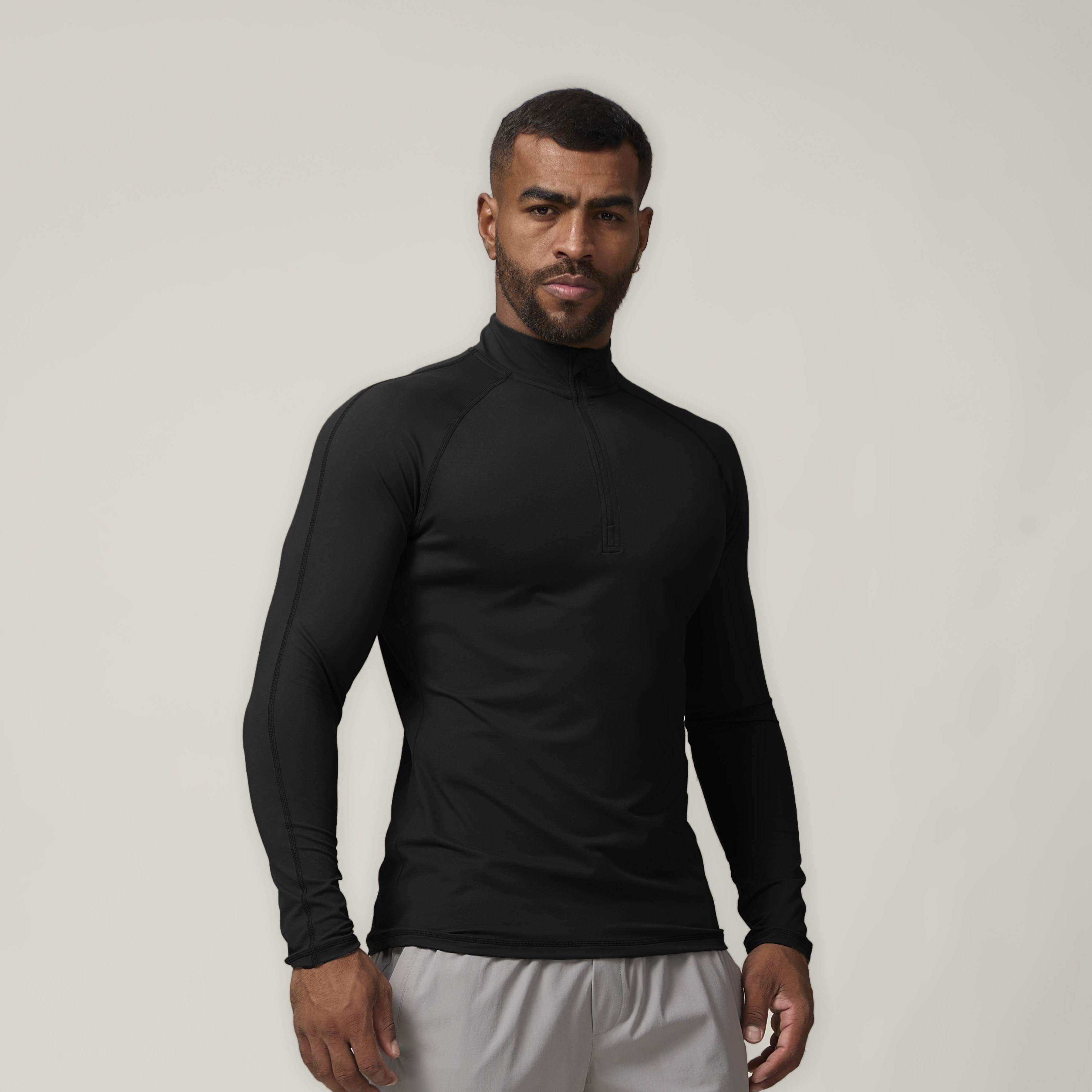 Men's Zip-Up Quick-Dry Long Sleeve Sports Top