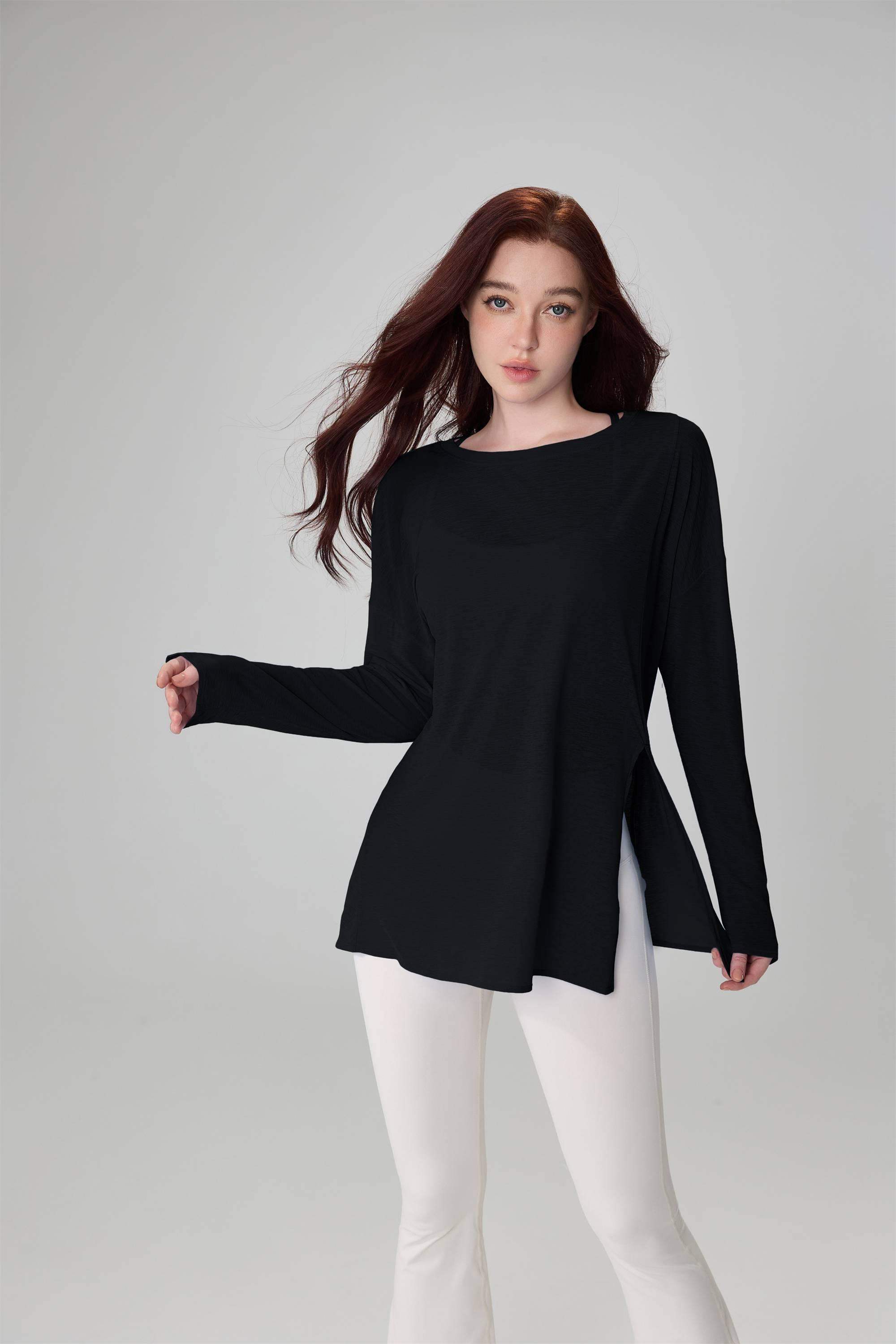 Atmungsaktives Sporttop aus Flammgarn mit lockerer Passform