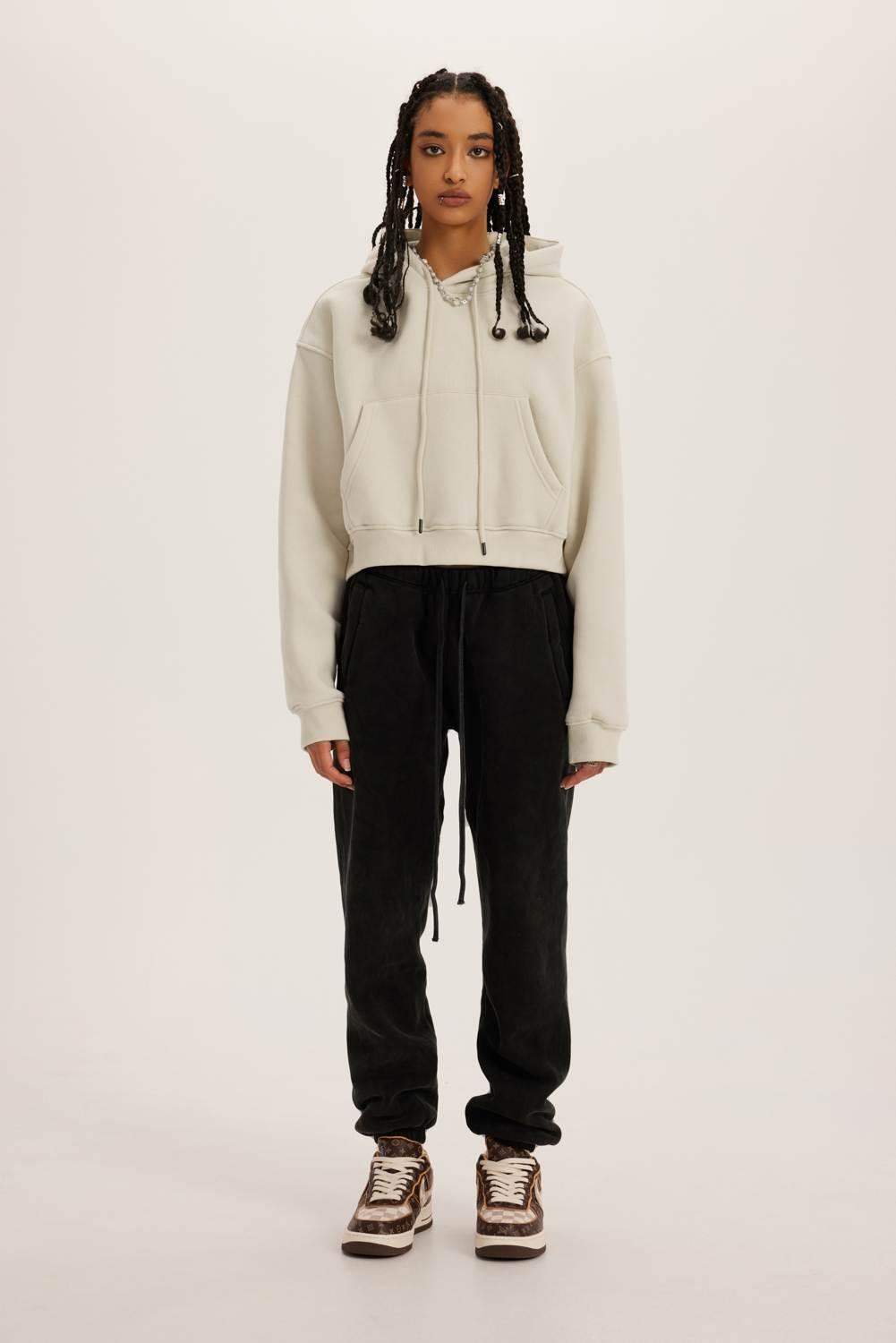 345g kurzer Kapuzenpullover