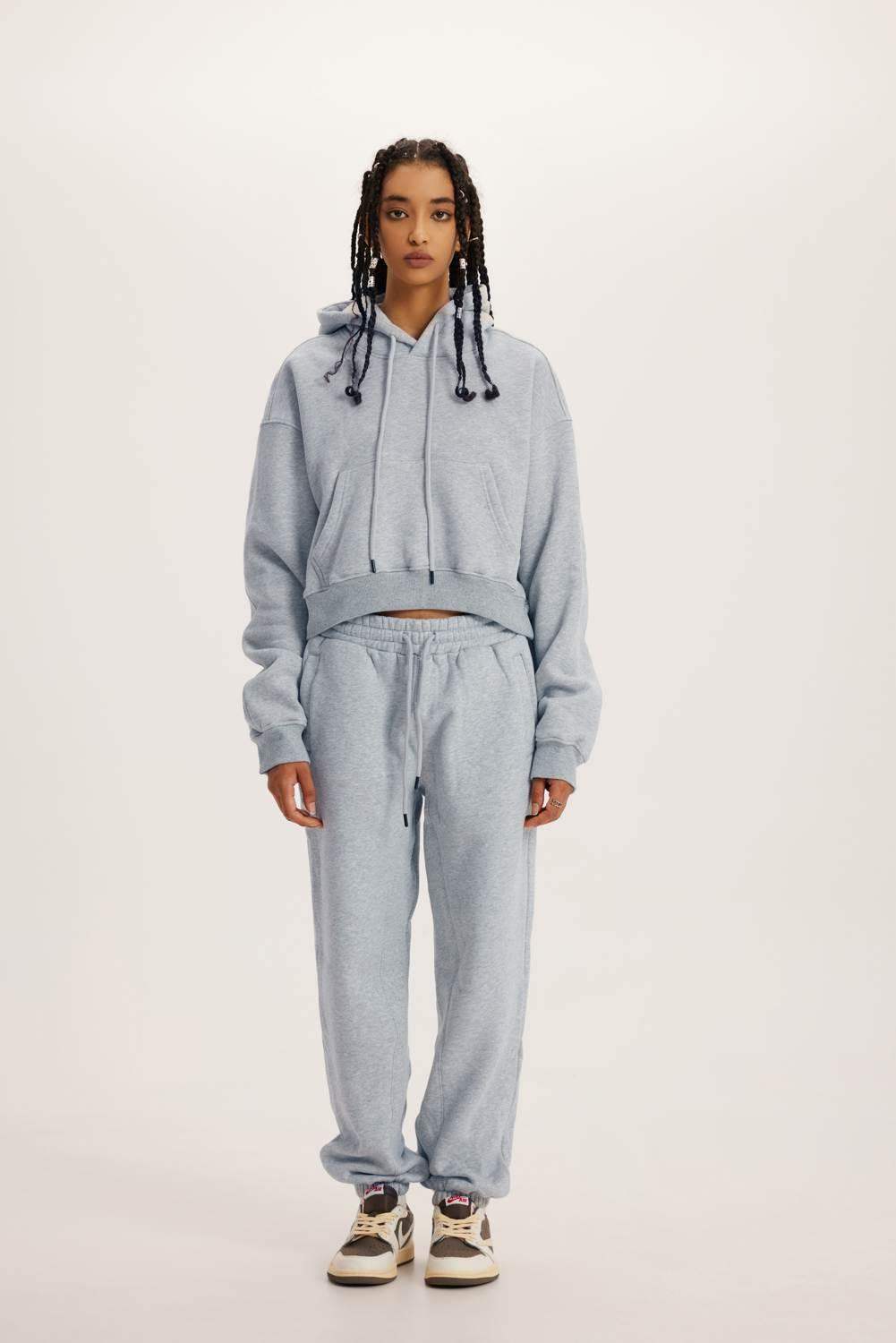 345g kurzer Kapuzenpullover