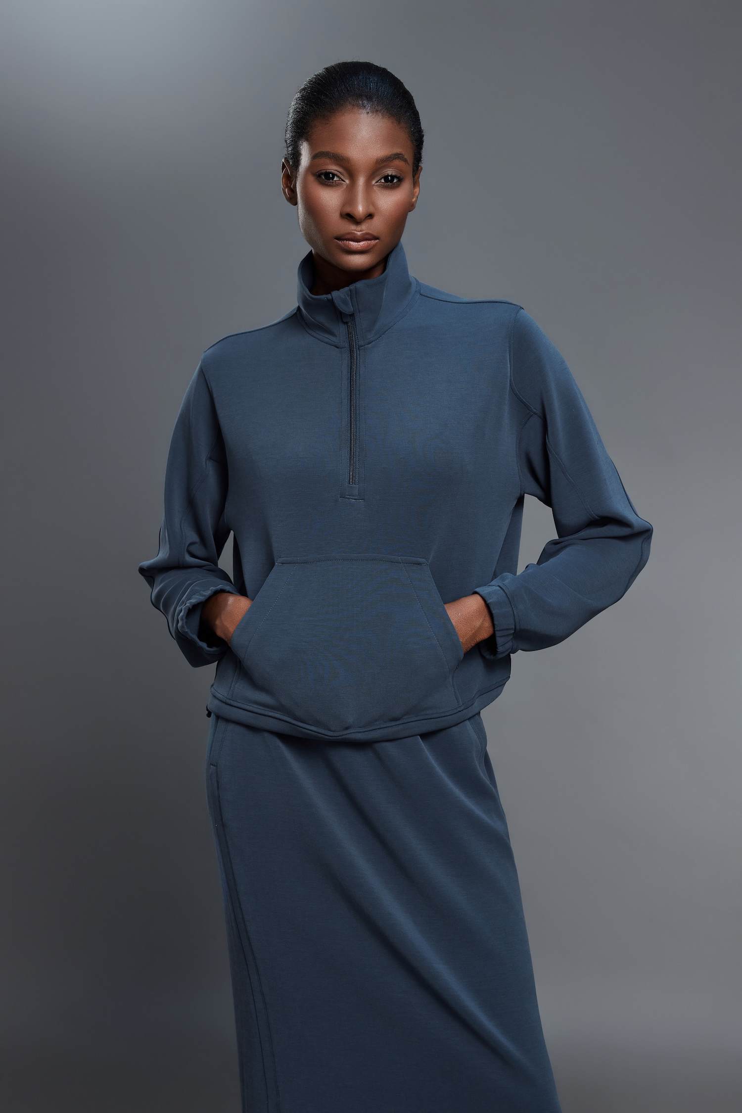 Women's Half-Zip Stand Collar Pullover