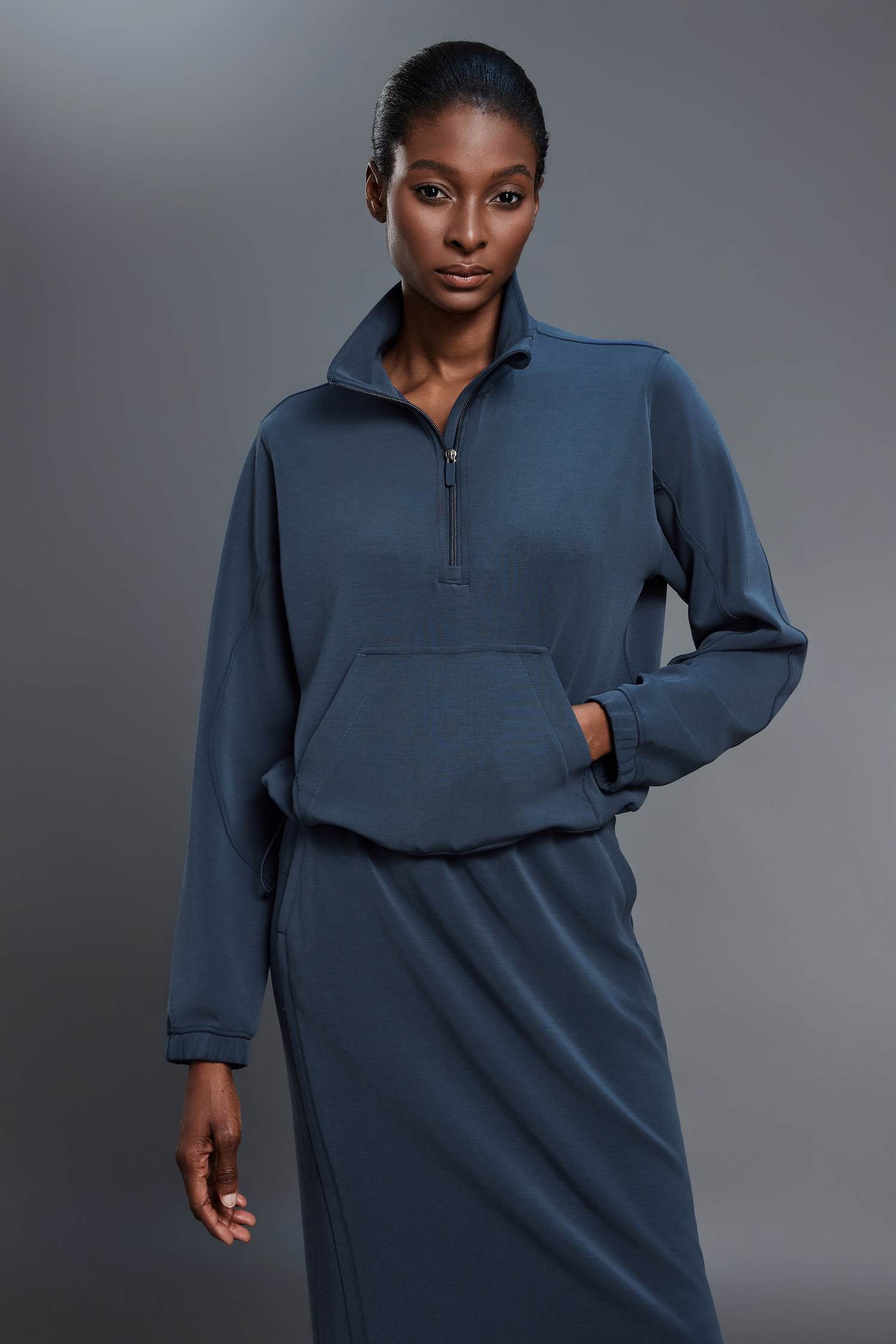 Women's Half-Zip Stand Collar Pullover