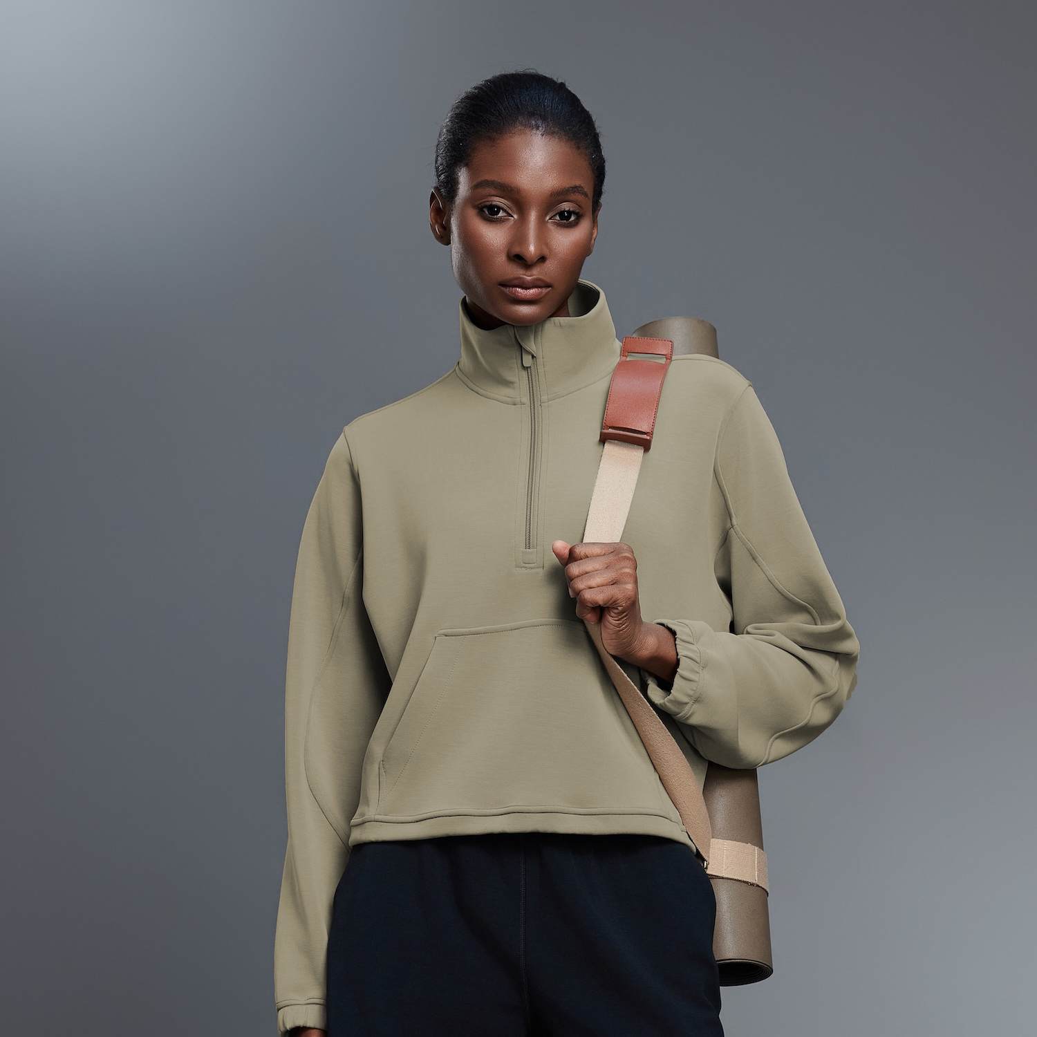 Women's Half-Zip Stand Collar Pullover