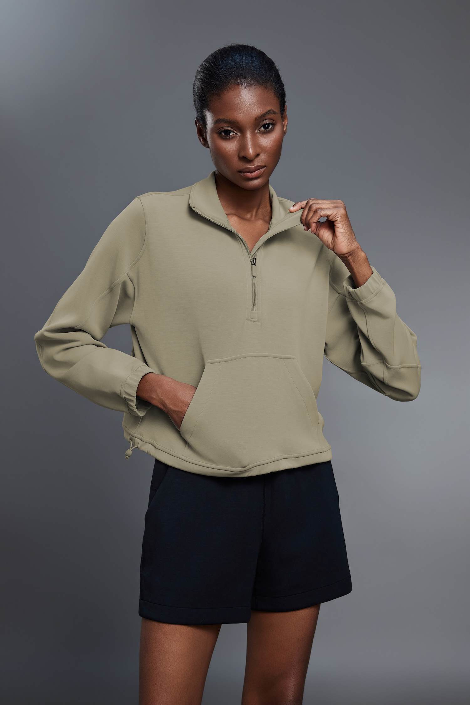 Women's Half-Zip Stand Collar Pullover