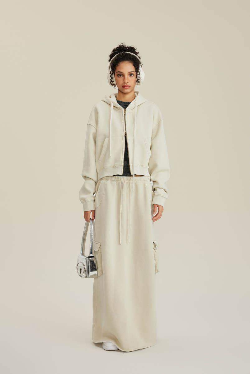 Kurzer Hoodie mit Reißverschluss für Damen, 355 g