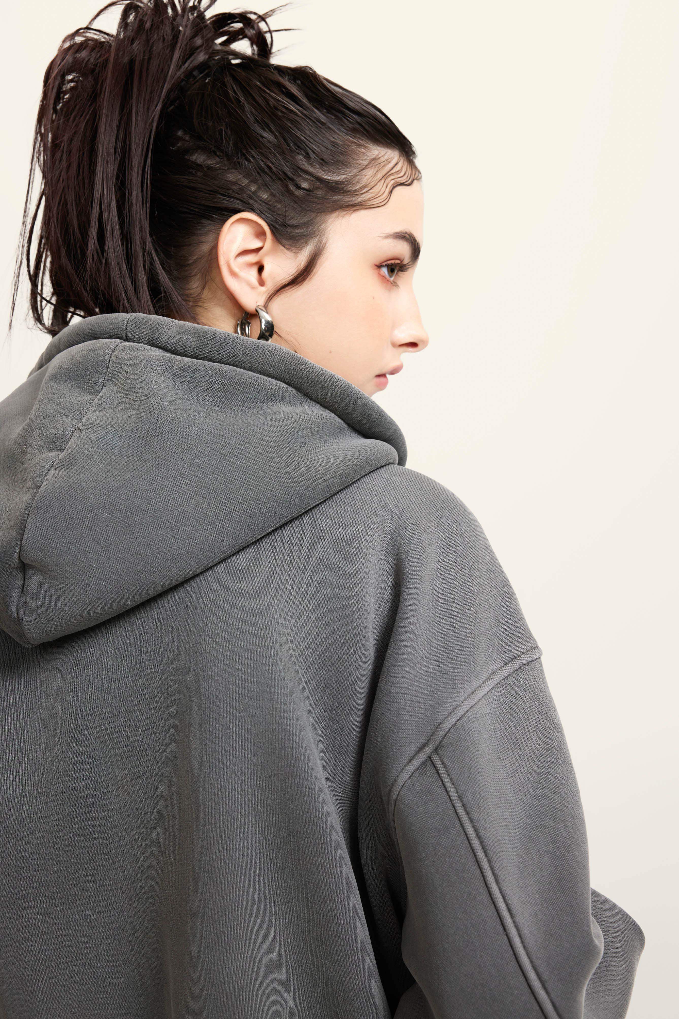 Kurzer Hoodie mit Reißverschluss für Damen, 355 g