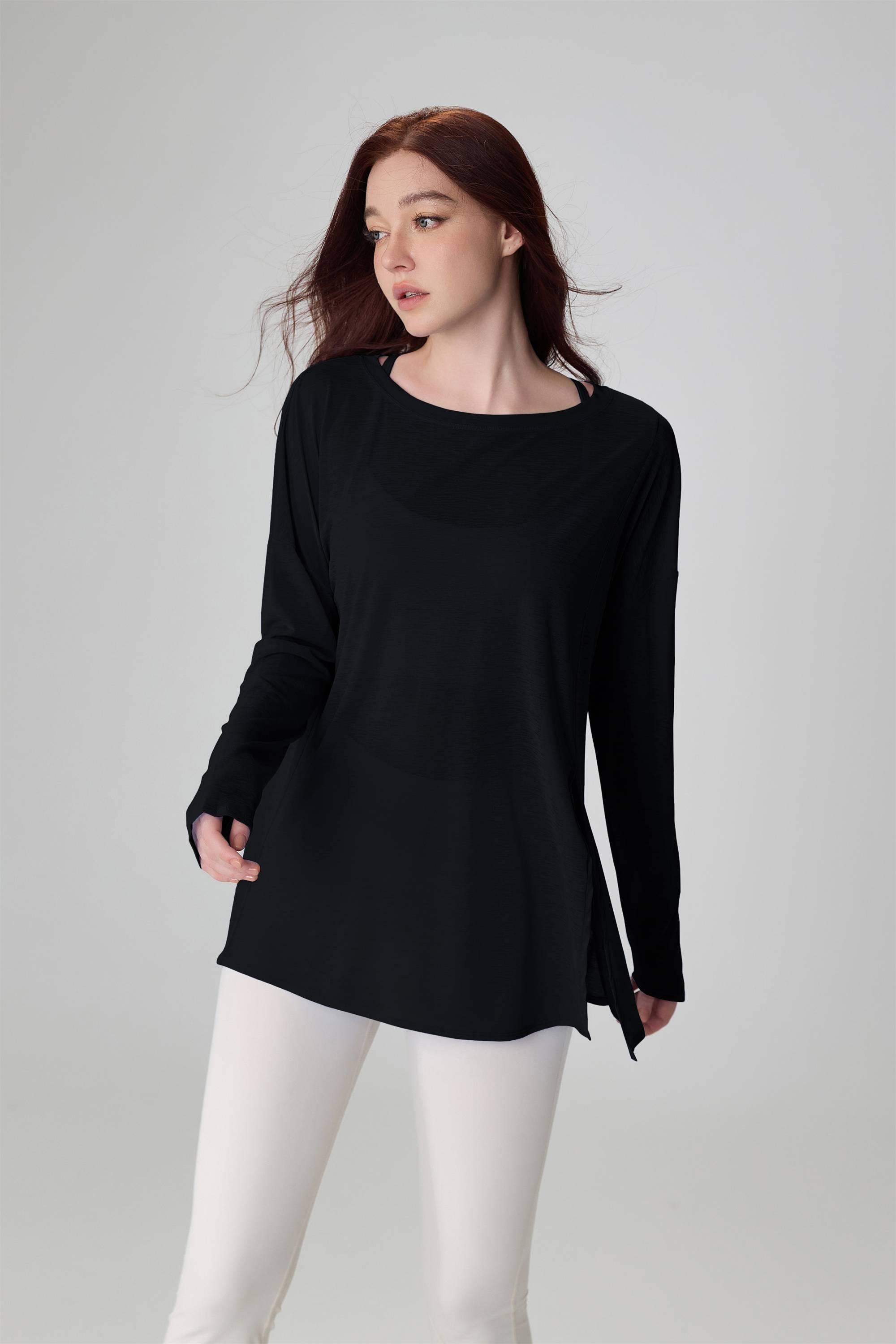 Atmungsaktives Sporttop aus Flammgarn mit lockerer Passform