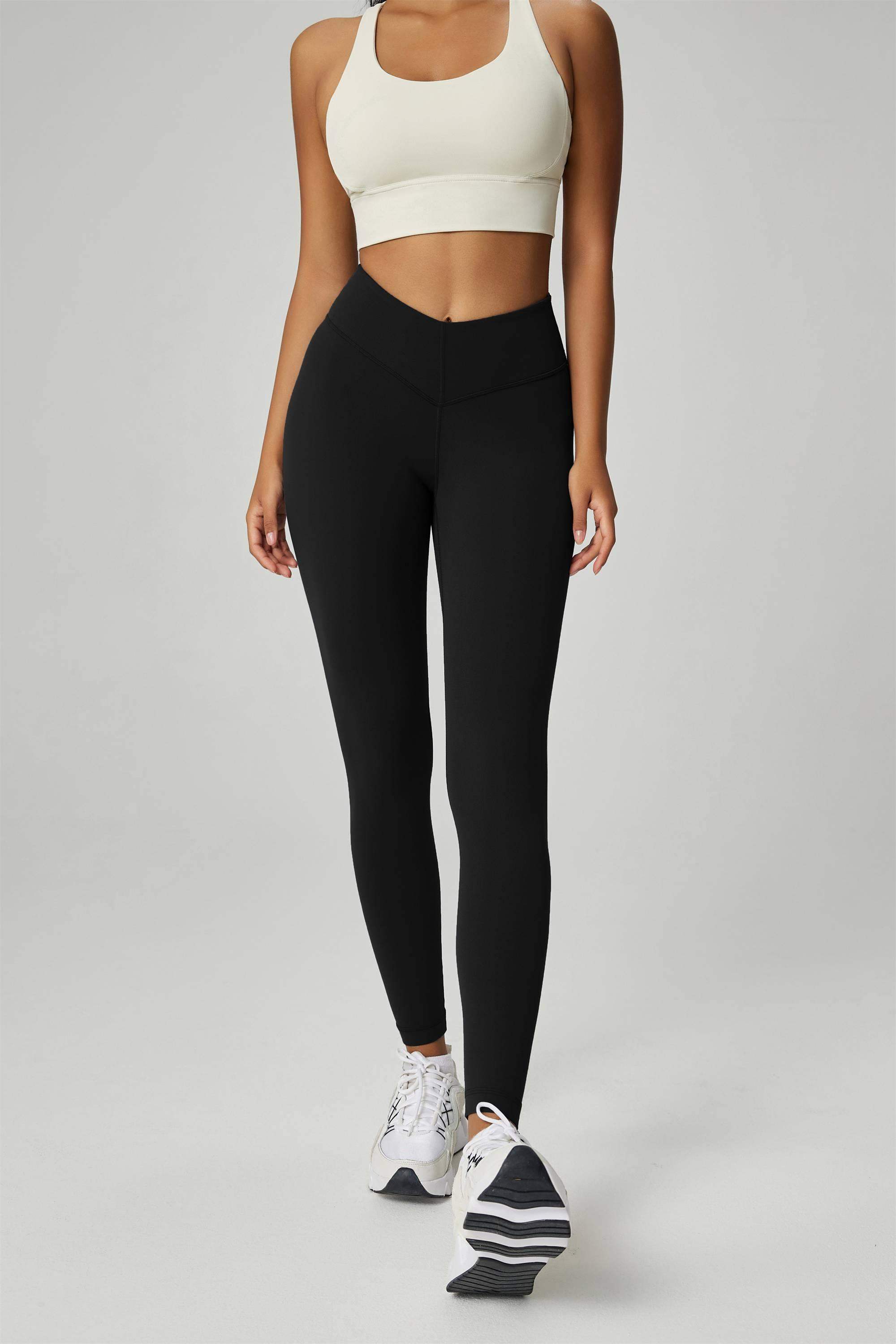 Schweißableitende, atmungsaktive Fitness-Leggings mit hoher Taille