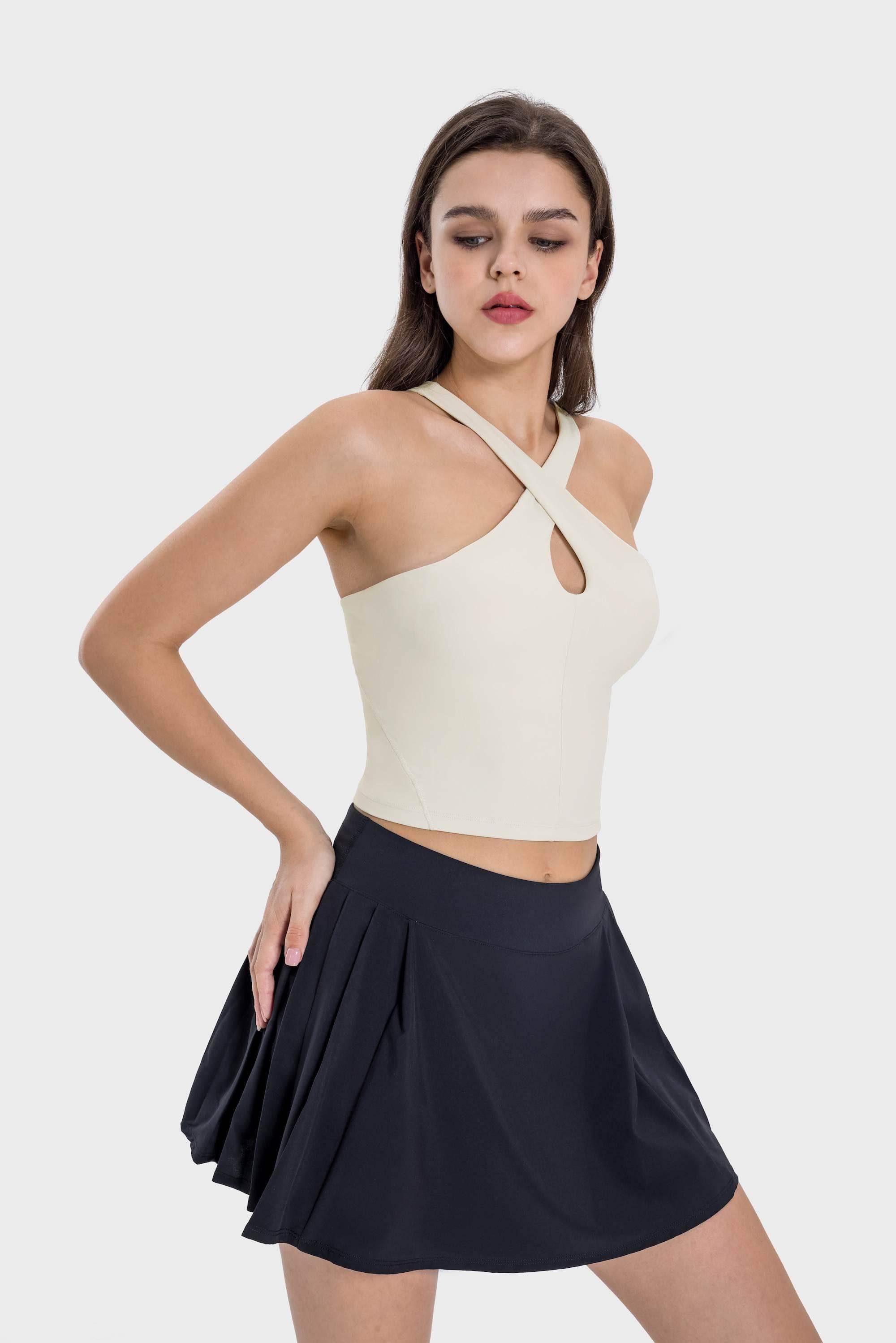 Sport-Tanktop mit überkreuztem Neckholder