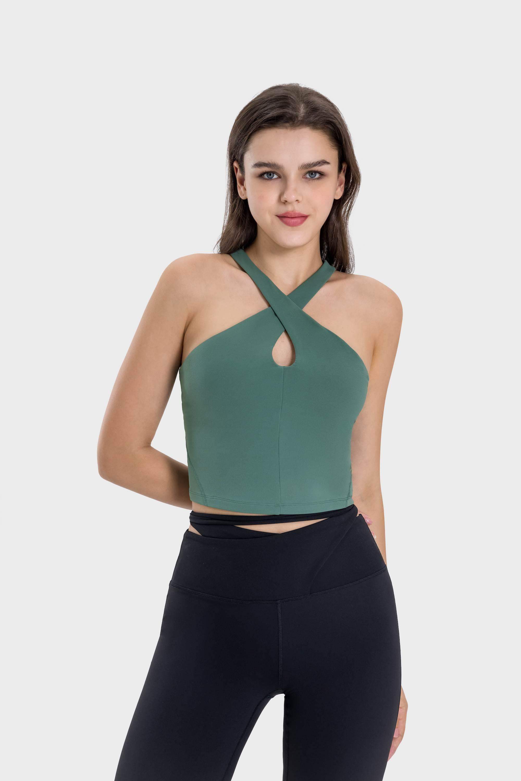 Sport-Tanktop mit überkreuztem Neckholder