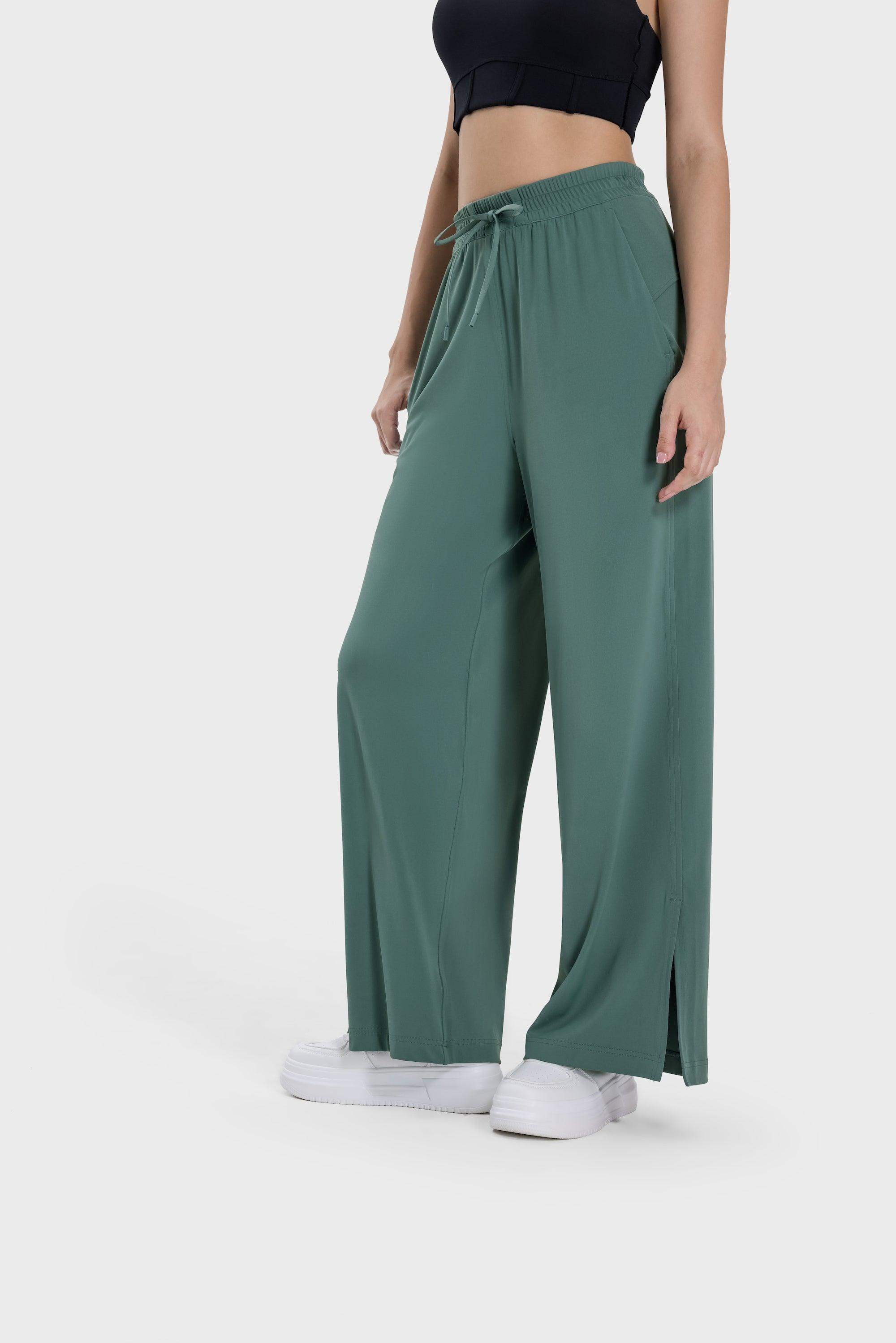 Drapierte Hose mit geradem Bein
