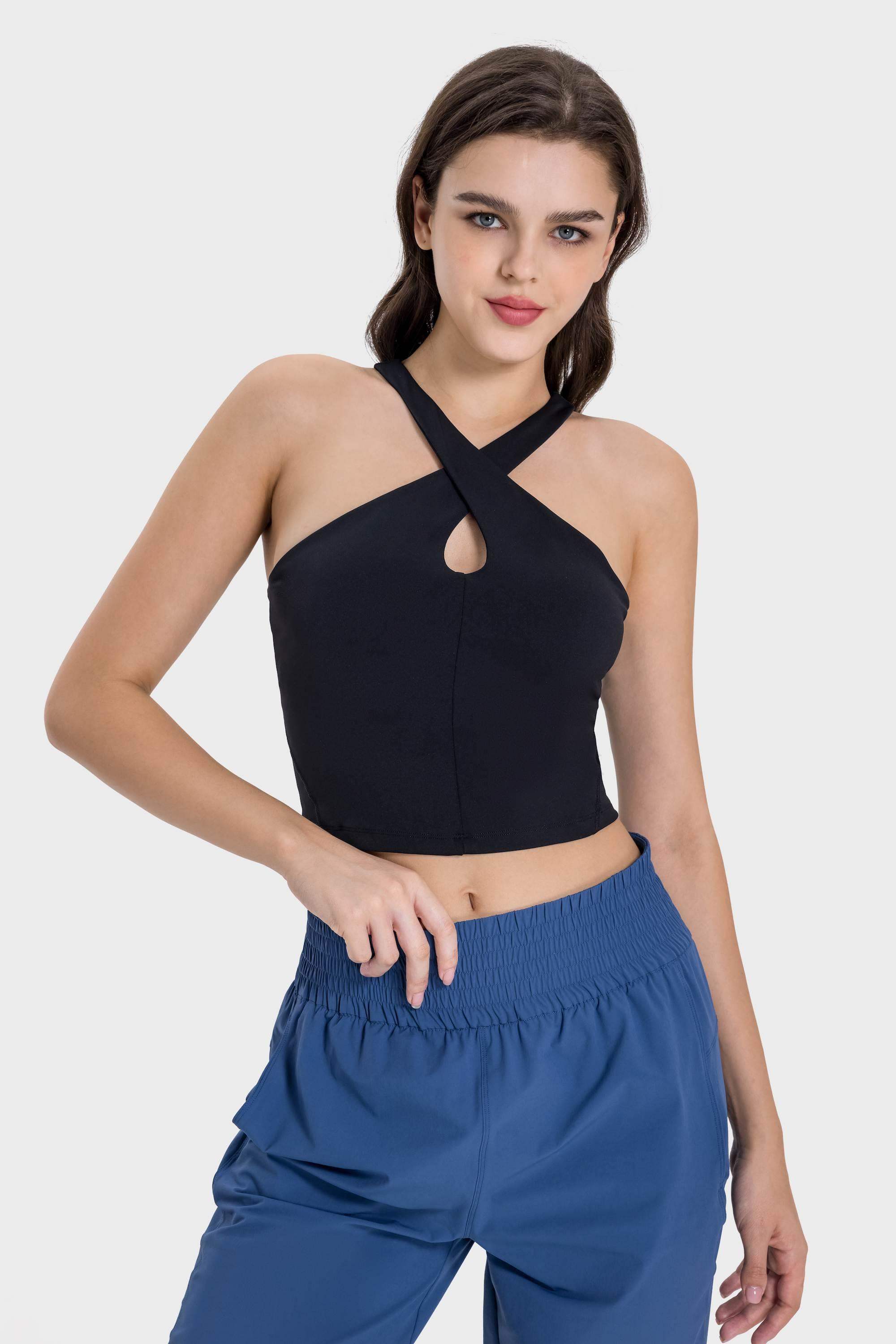 Sport-Tanktop mit überkreuztem Neckholder