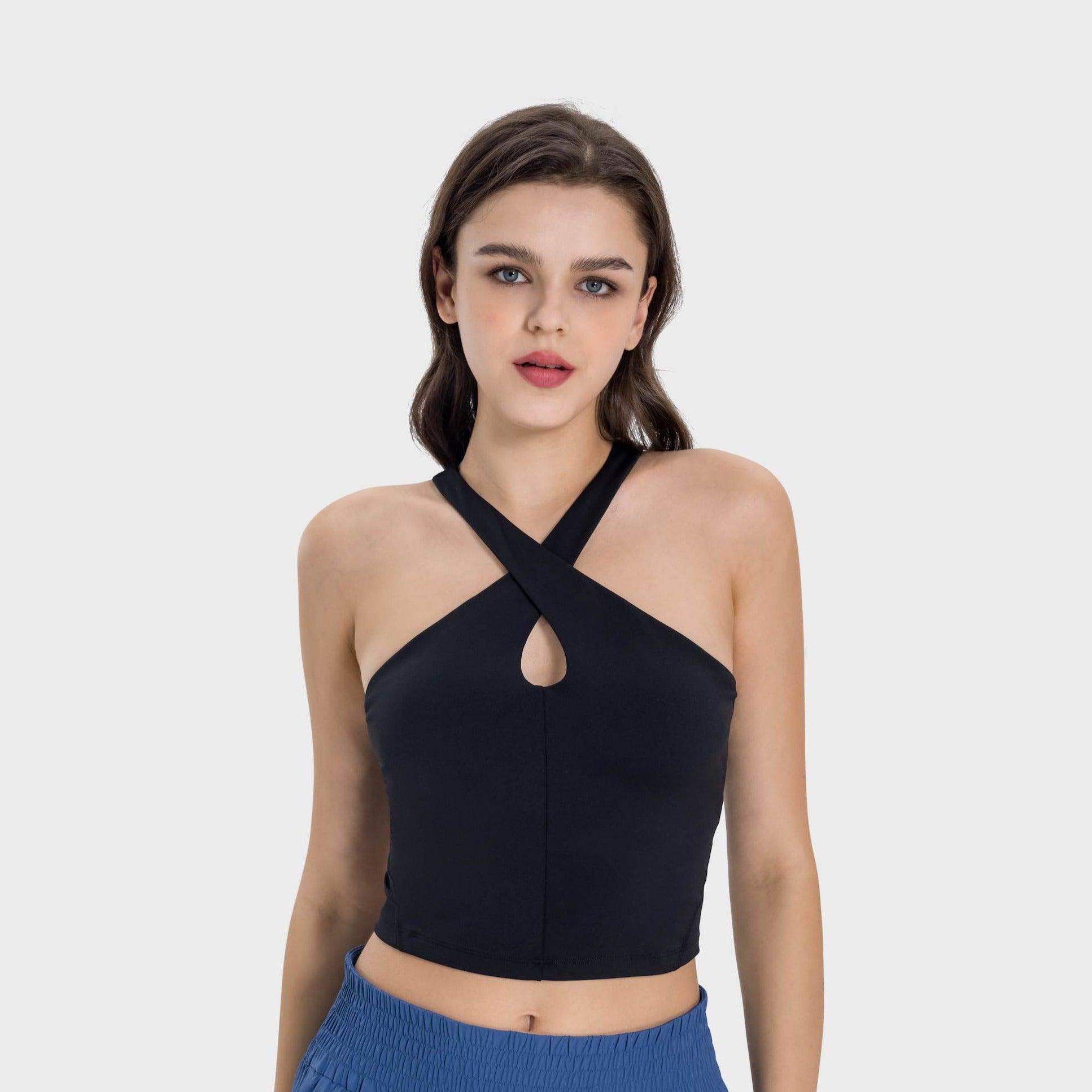 Sport-Tanktop mit überkreuztem Neckholder