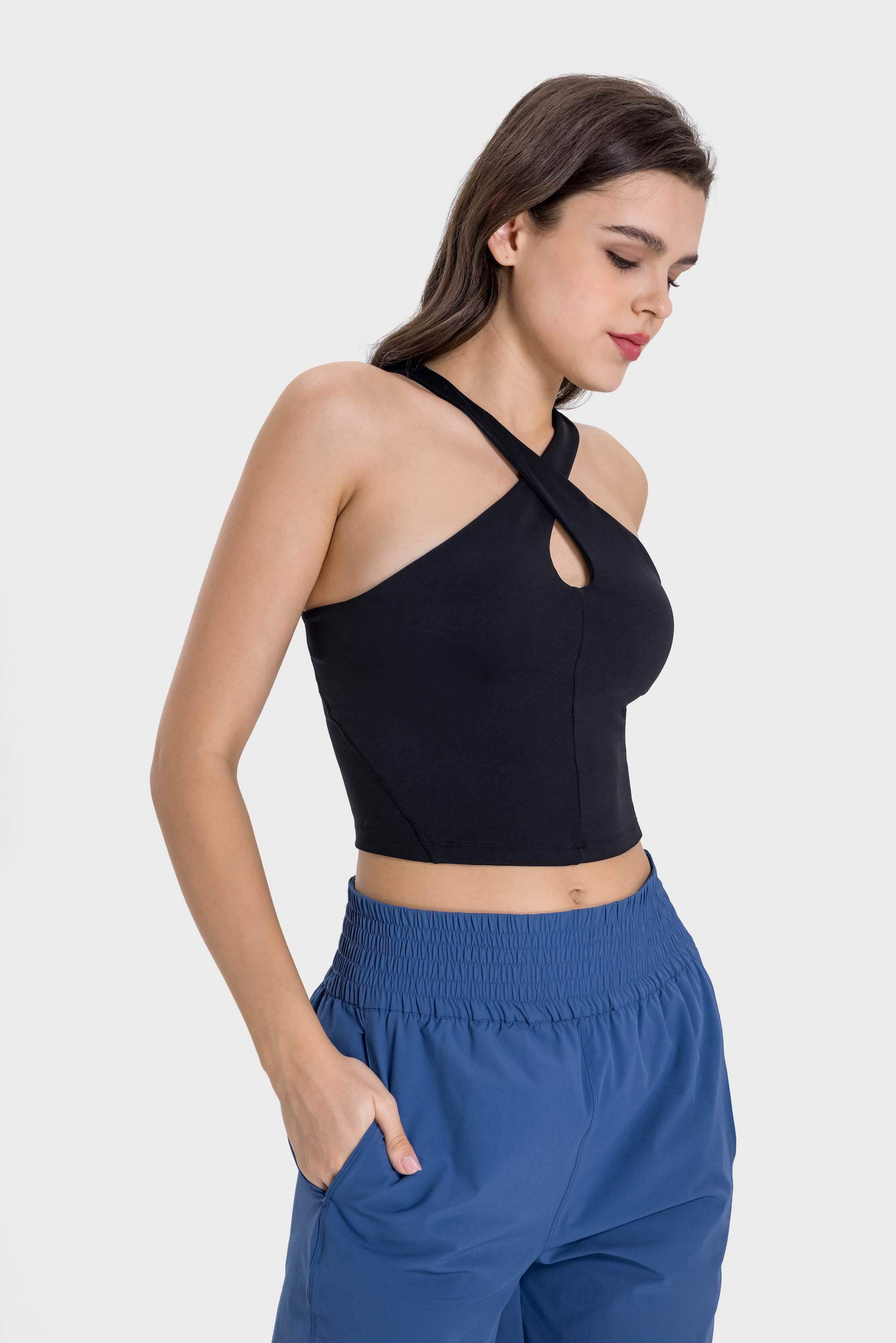 Sport-Tanktop mit überkreuztem Neckholder