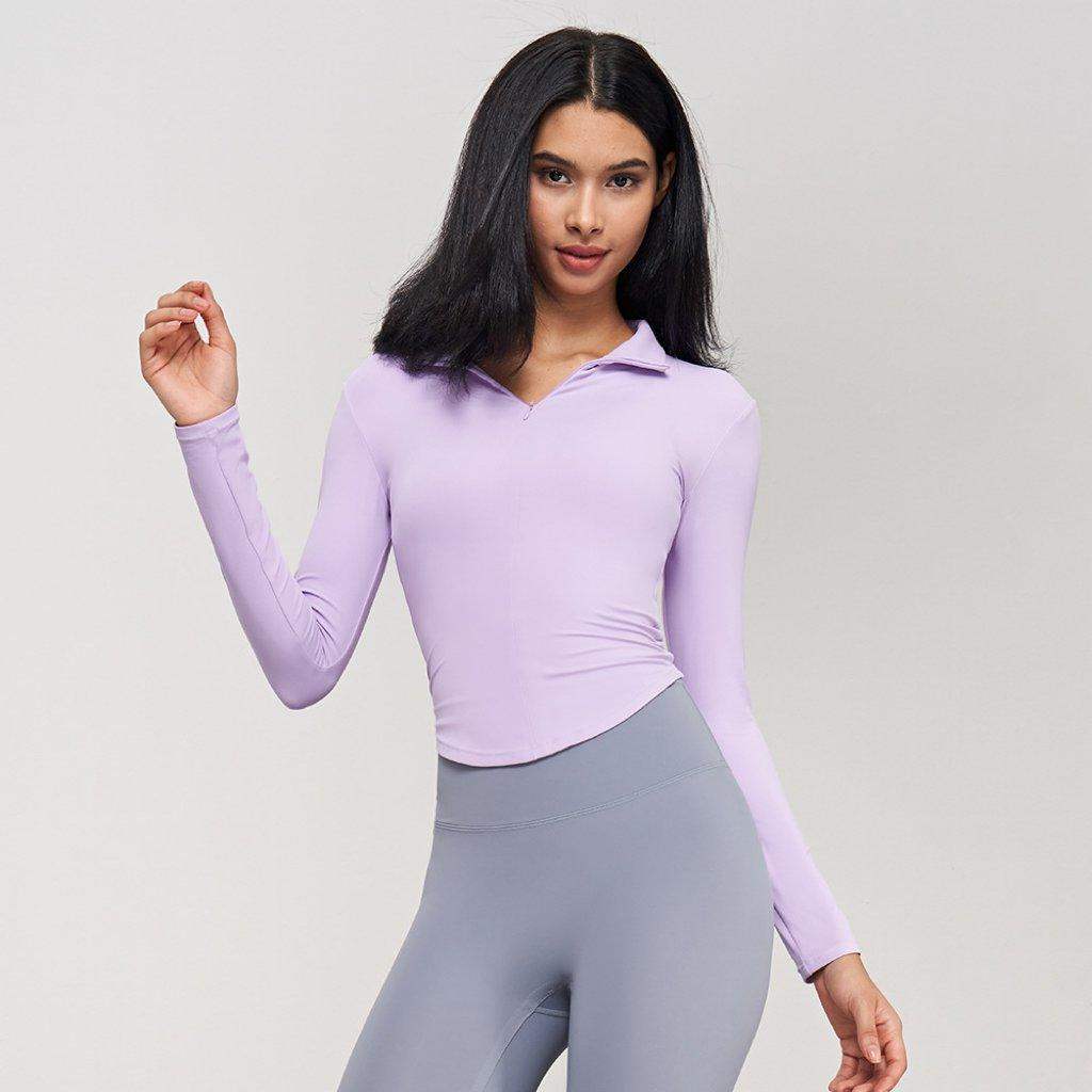 Langarmhemd mit halbem Reißverschluss