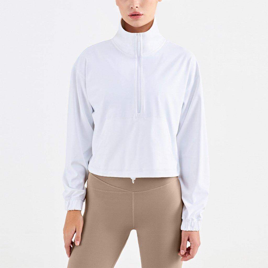 Warme Winterjacke mit halbem Reißverschluss