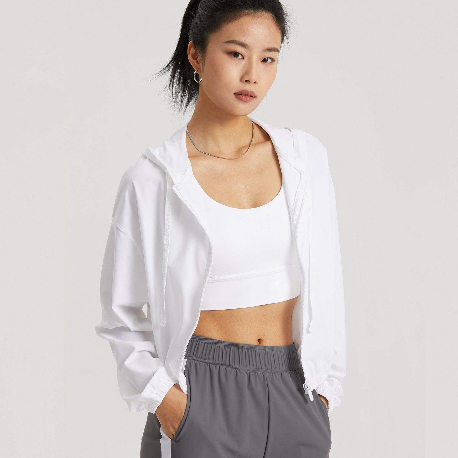 Winddichte Outdoor-Fahrrad- und Fitnessjacke mit Kapuze