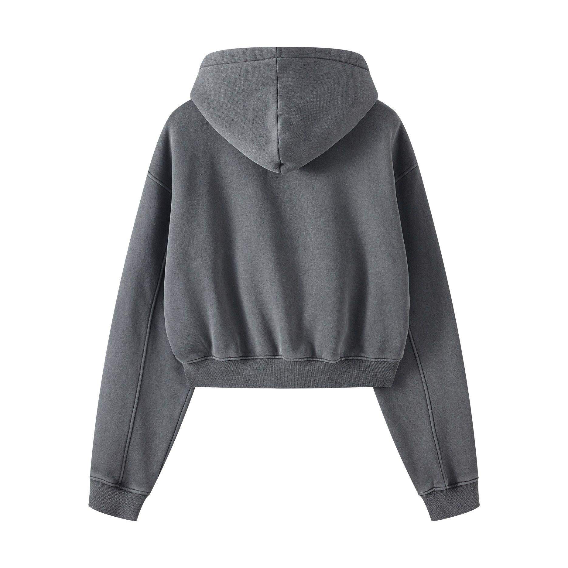 Kurzer Hoodie mit Reißverschluss für Damen, 355 g