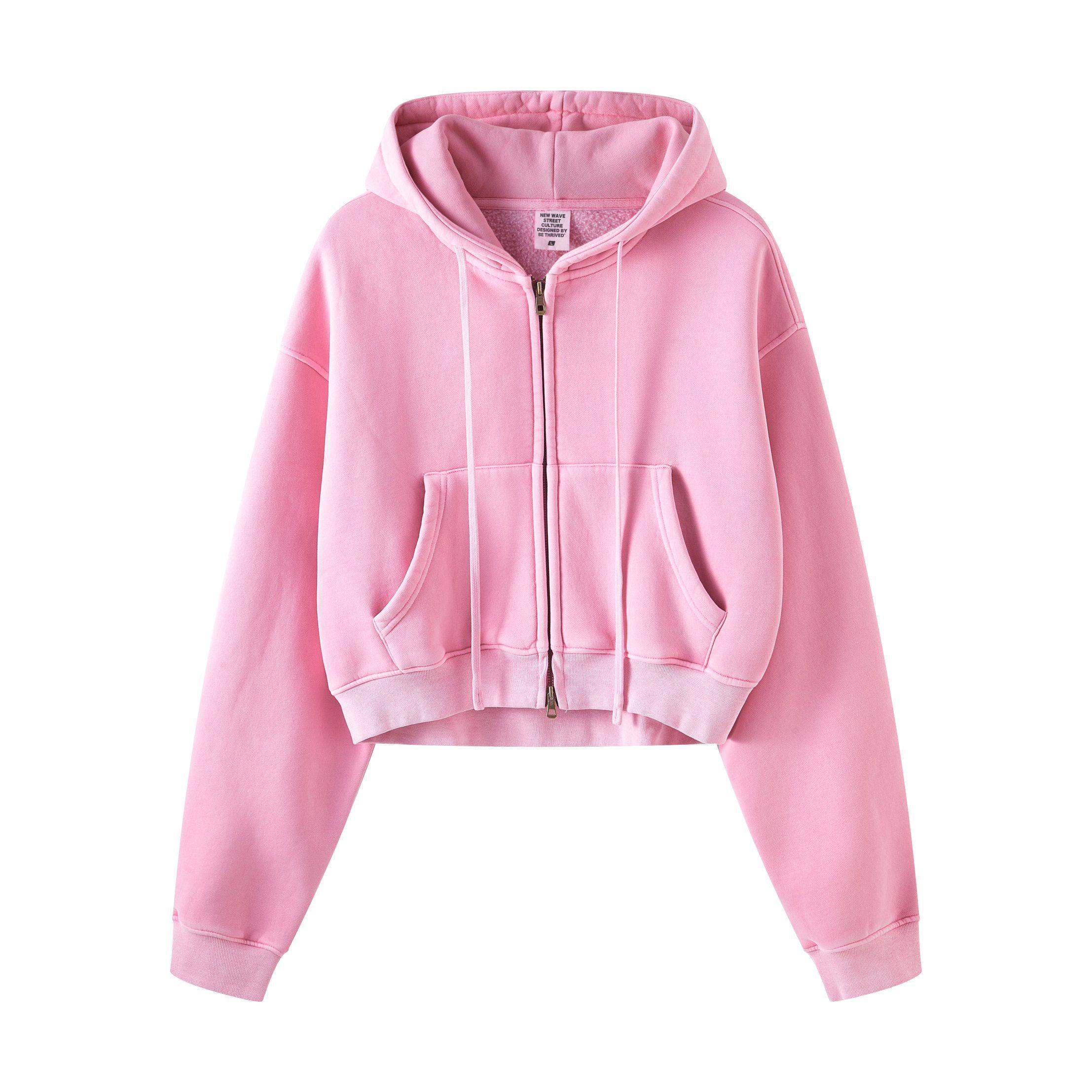 Kurzer Hoodie mit Reißverschluss für Damen, 355 g