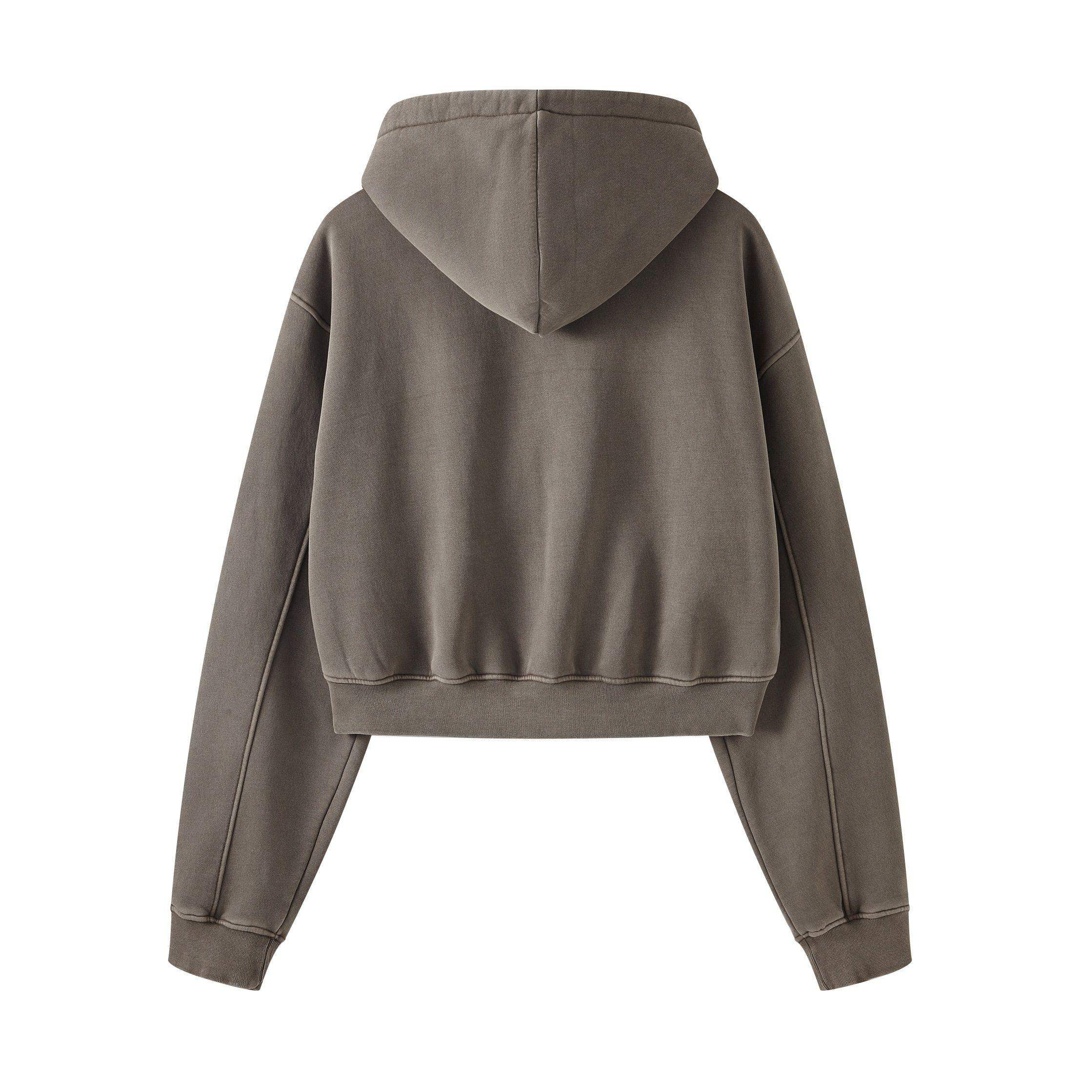 Kurzer Hoodie mit Reißverschluss für Damen, 355 g