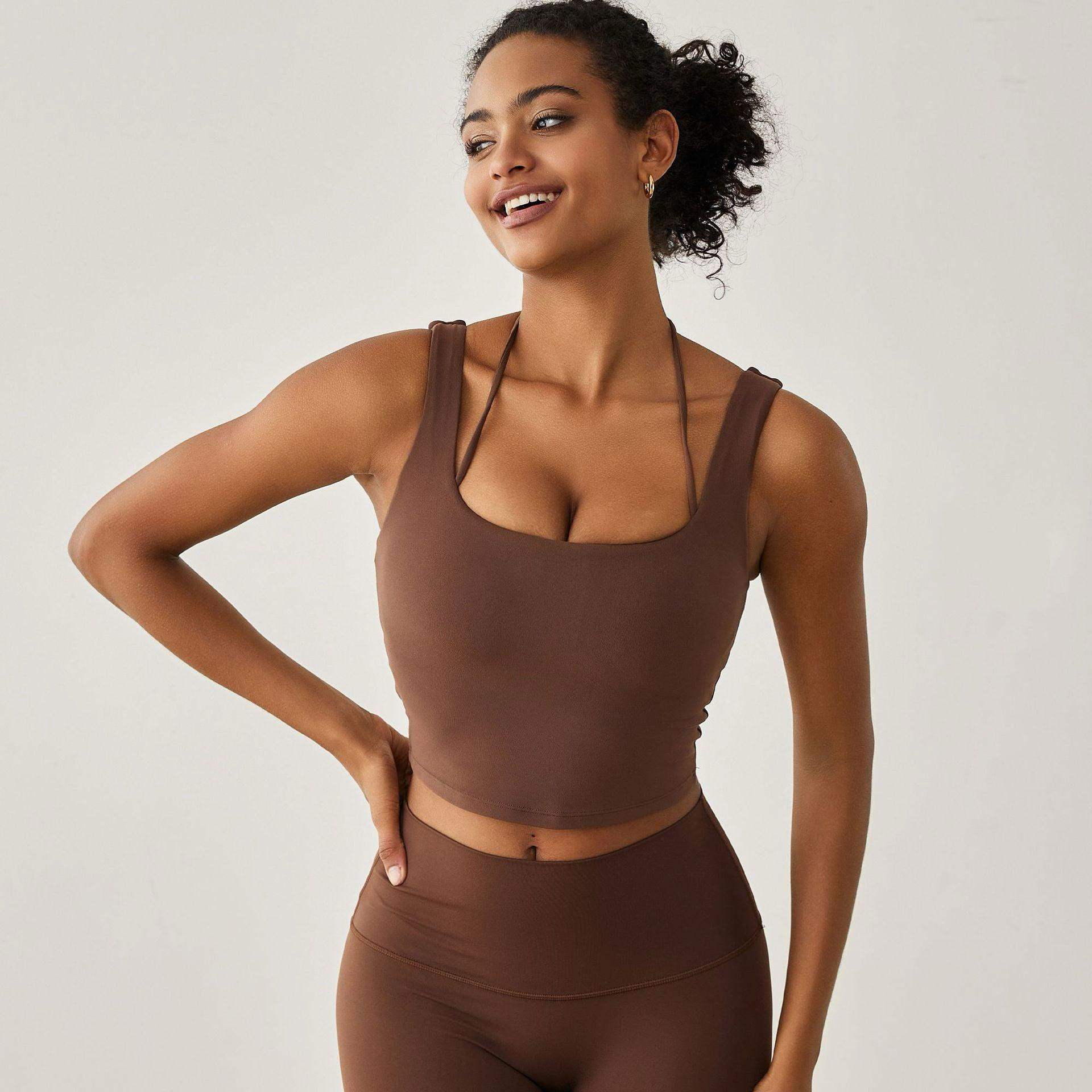 2-in-1-Lagen-Sport-BH mit integriertem Tanktop