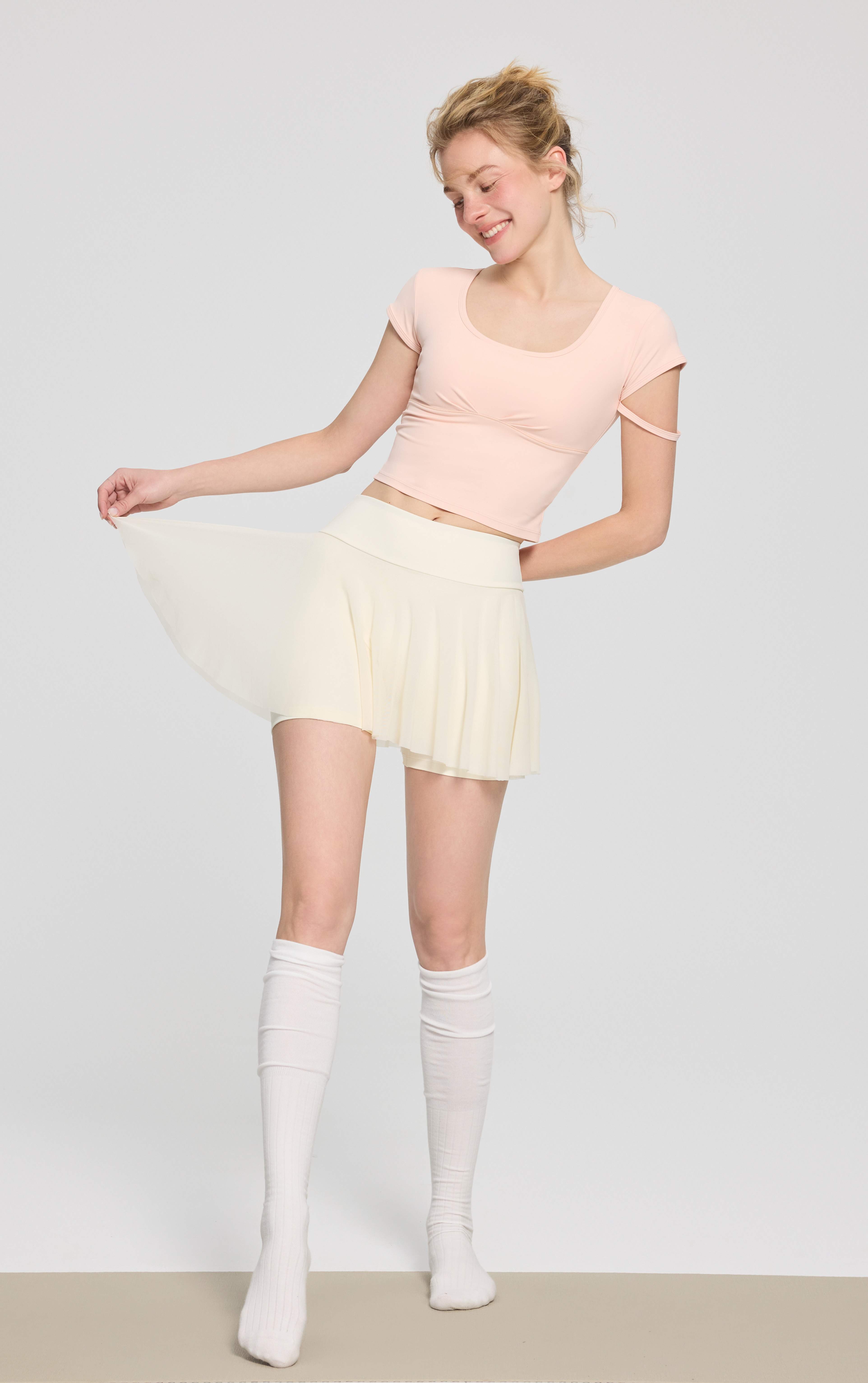 Women's Elastic-Waist Tennis Skirt