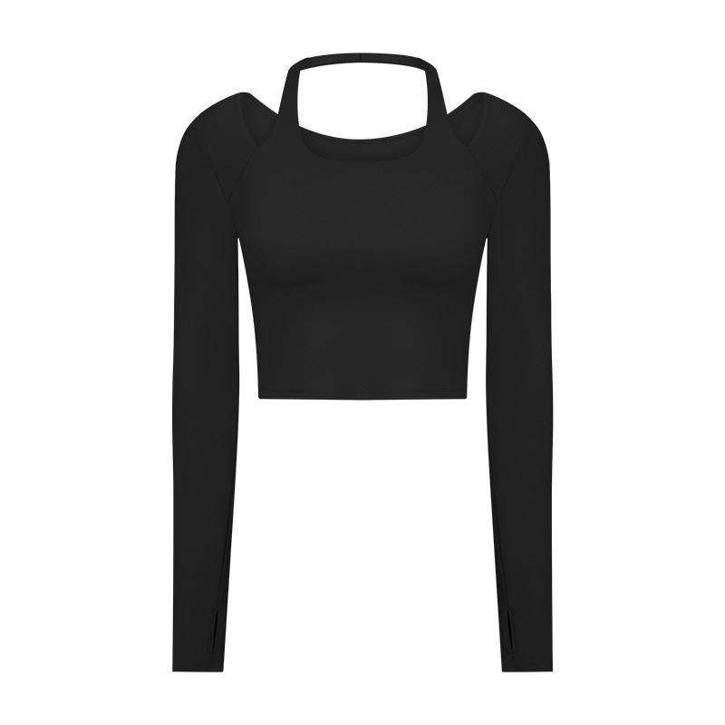Neckholder-Yoga-Langarmshirt
