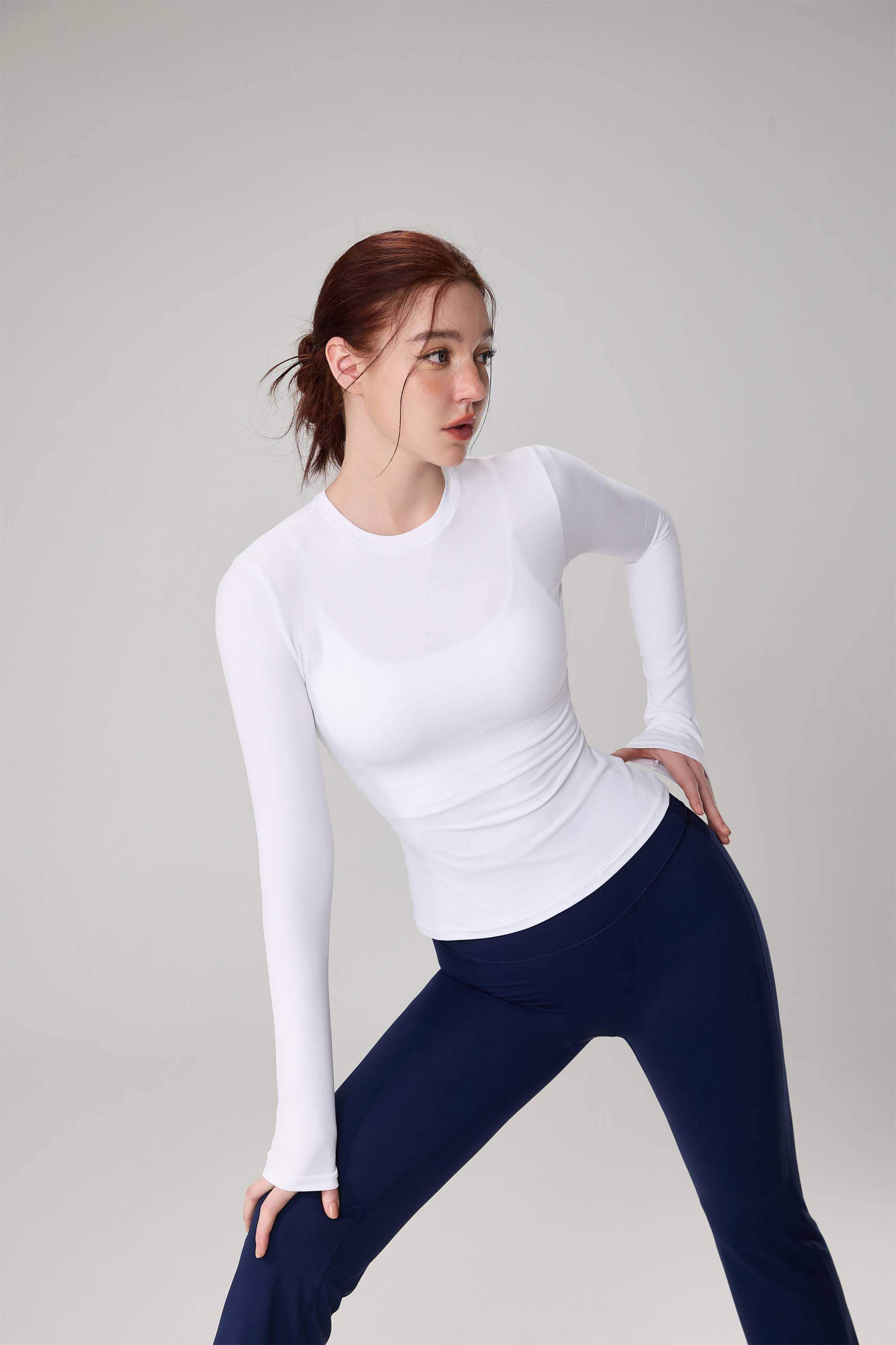 Fitted Crewneck Yoga Sports Top