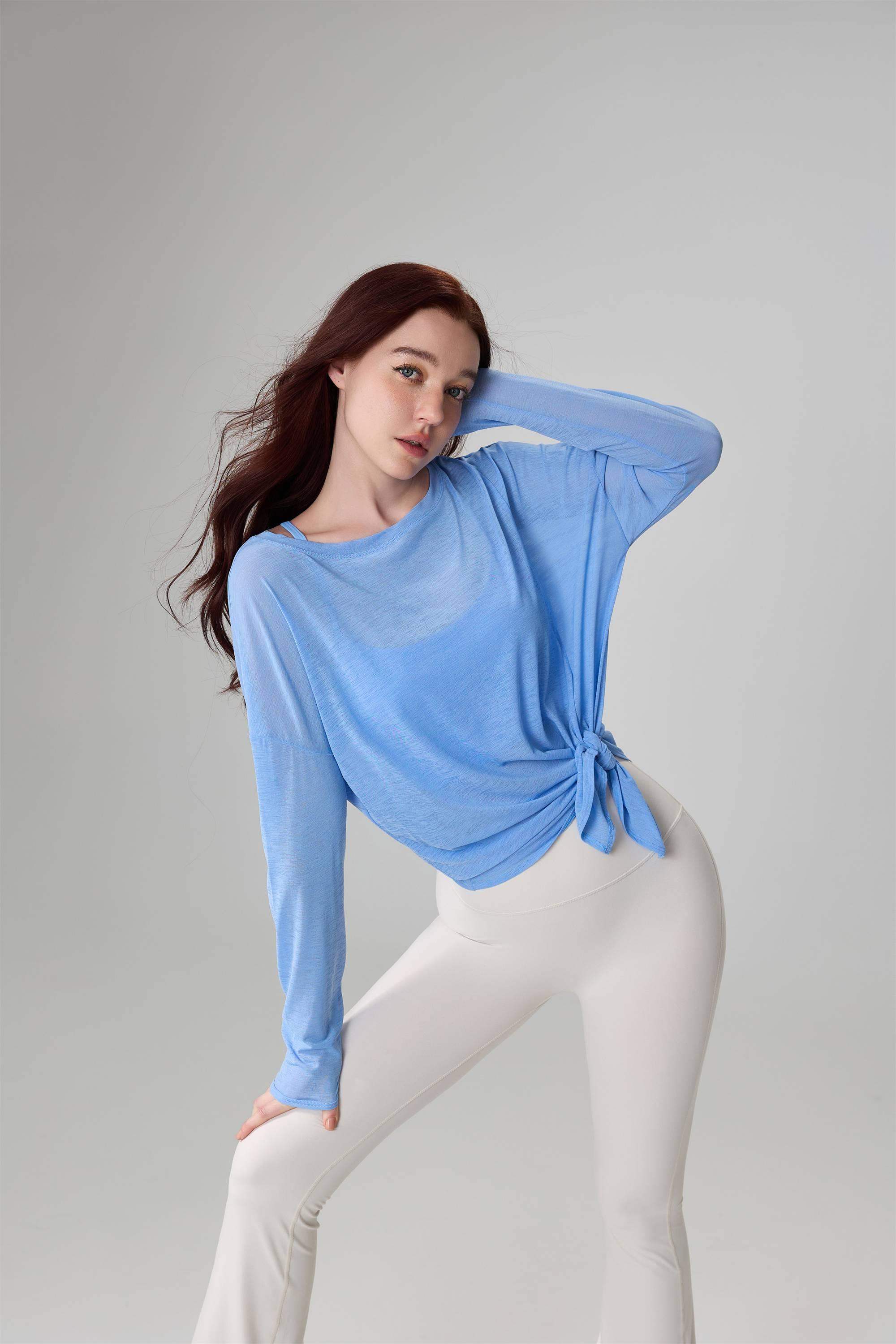 Loose-Fit Breathable Slub Yarn Sports Top