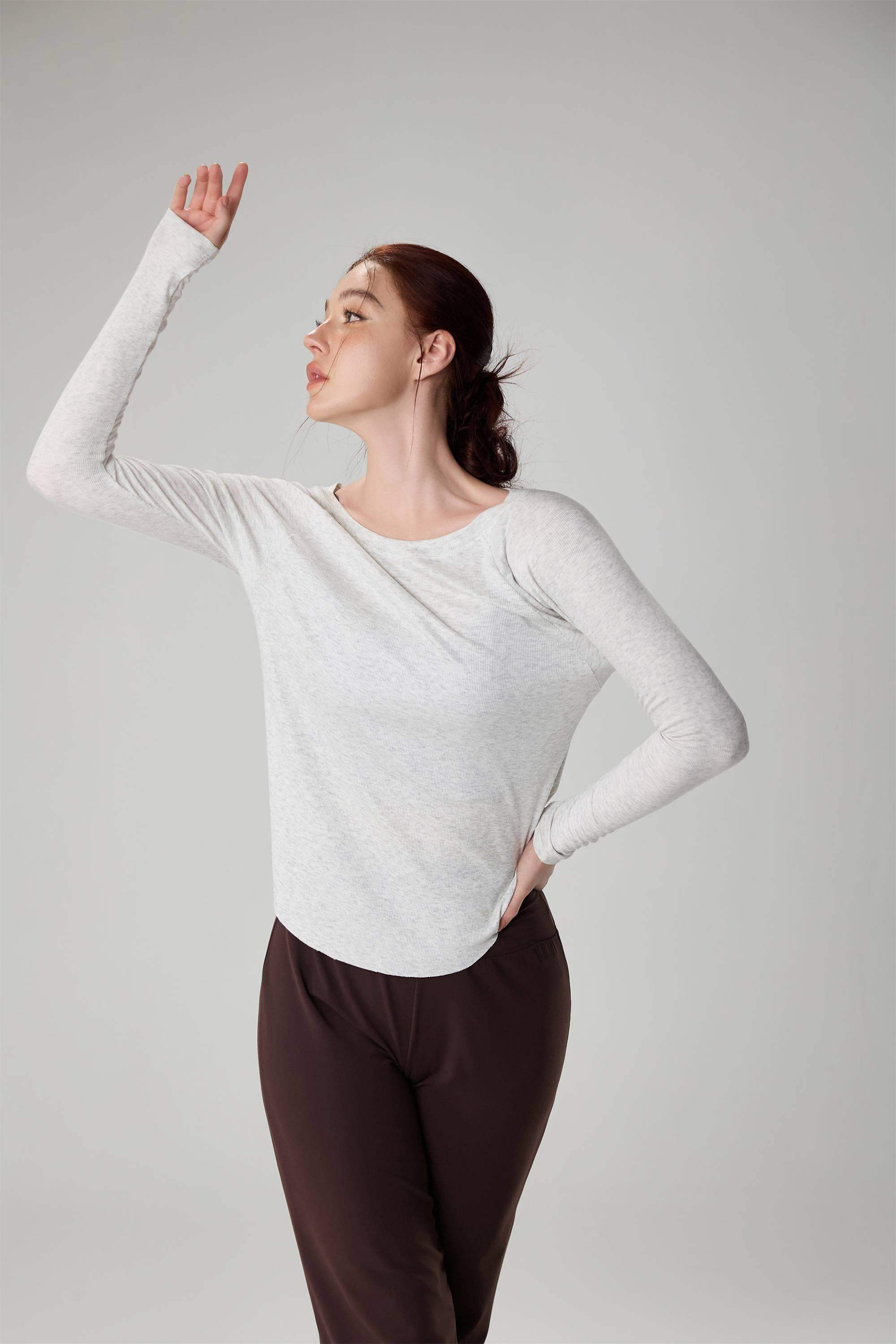 Loose-Fit Breathable Slub Yarn Sports Top