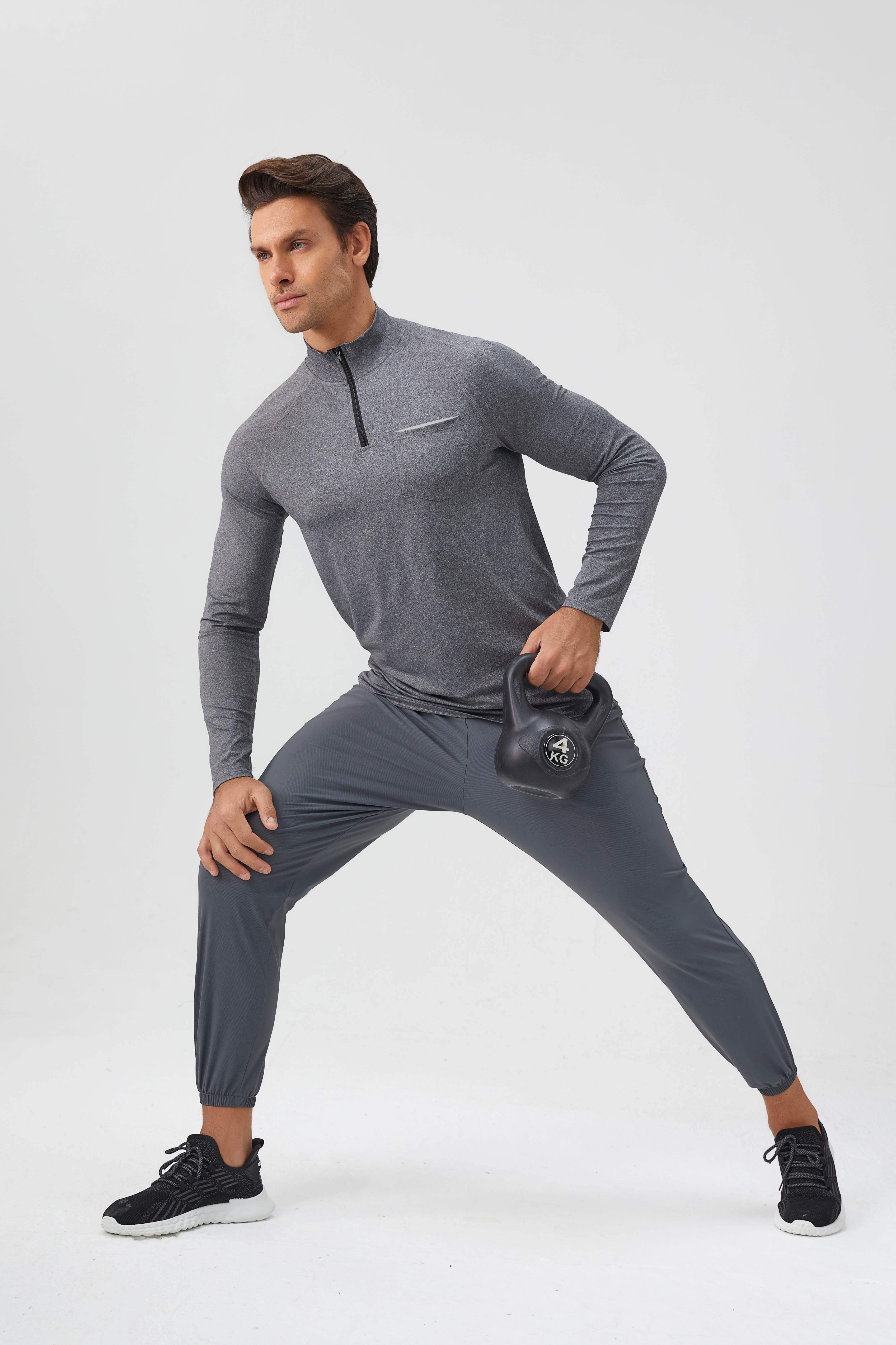 Men's Half Zip Long-Sleeve Top