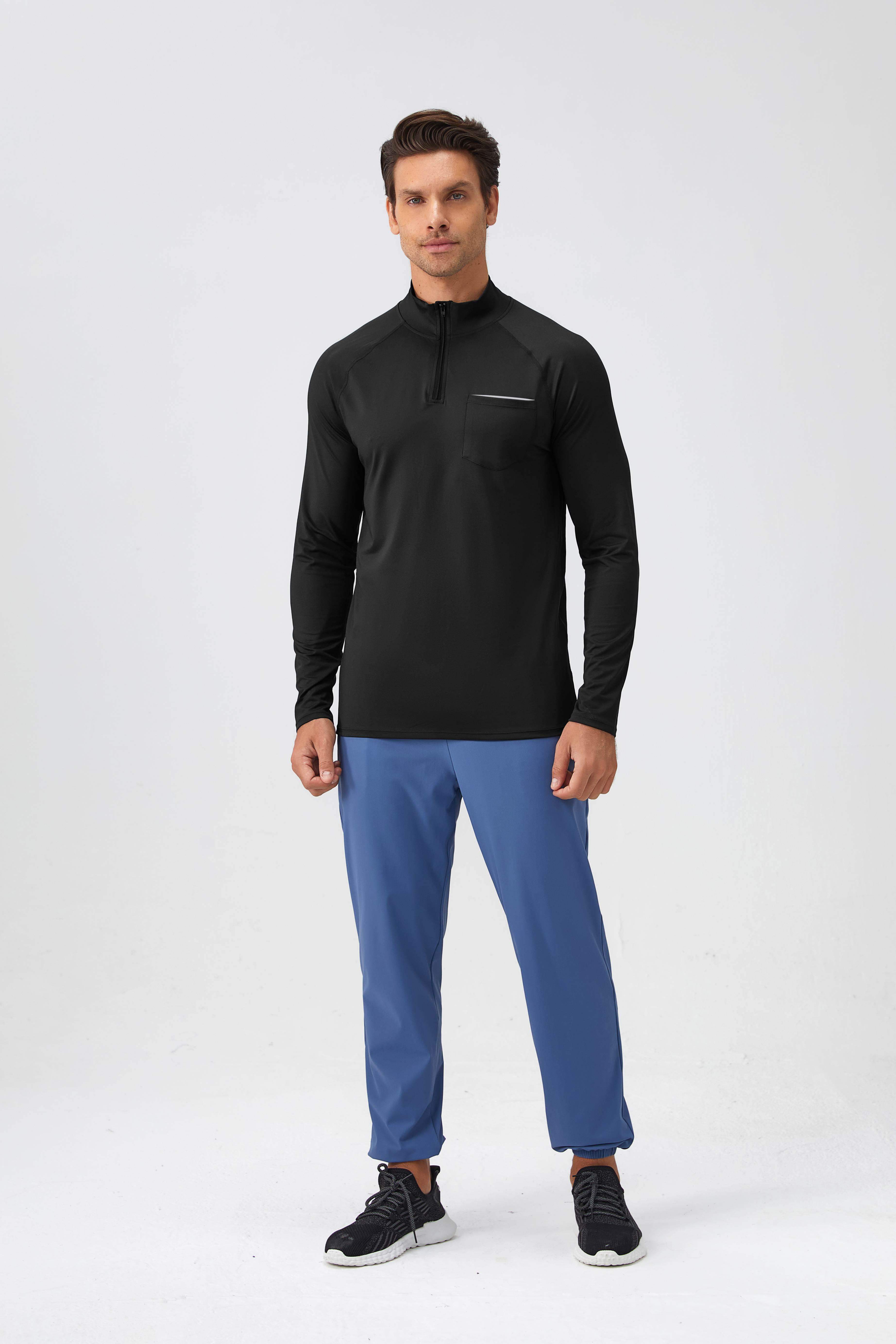 Men's Half Zip Long-Sleeve Top