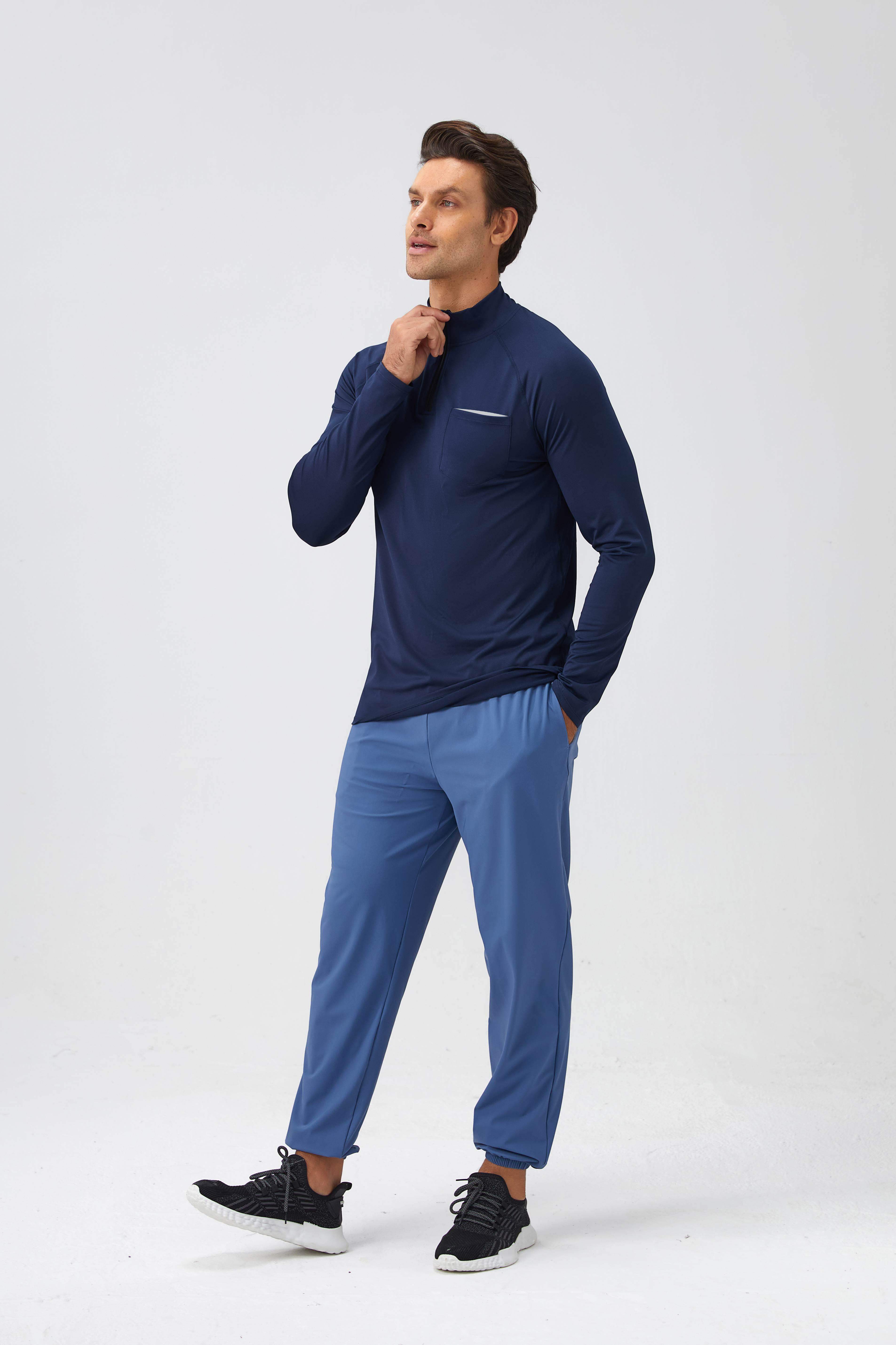 Men's Half Zip Long-Sleeve Top