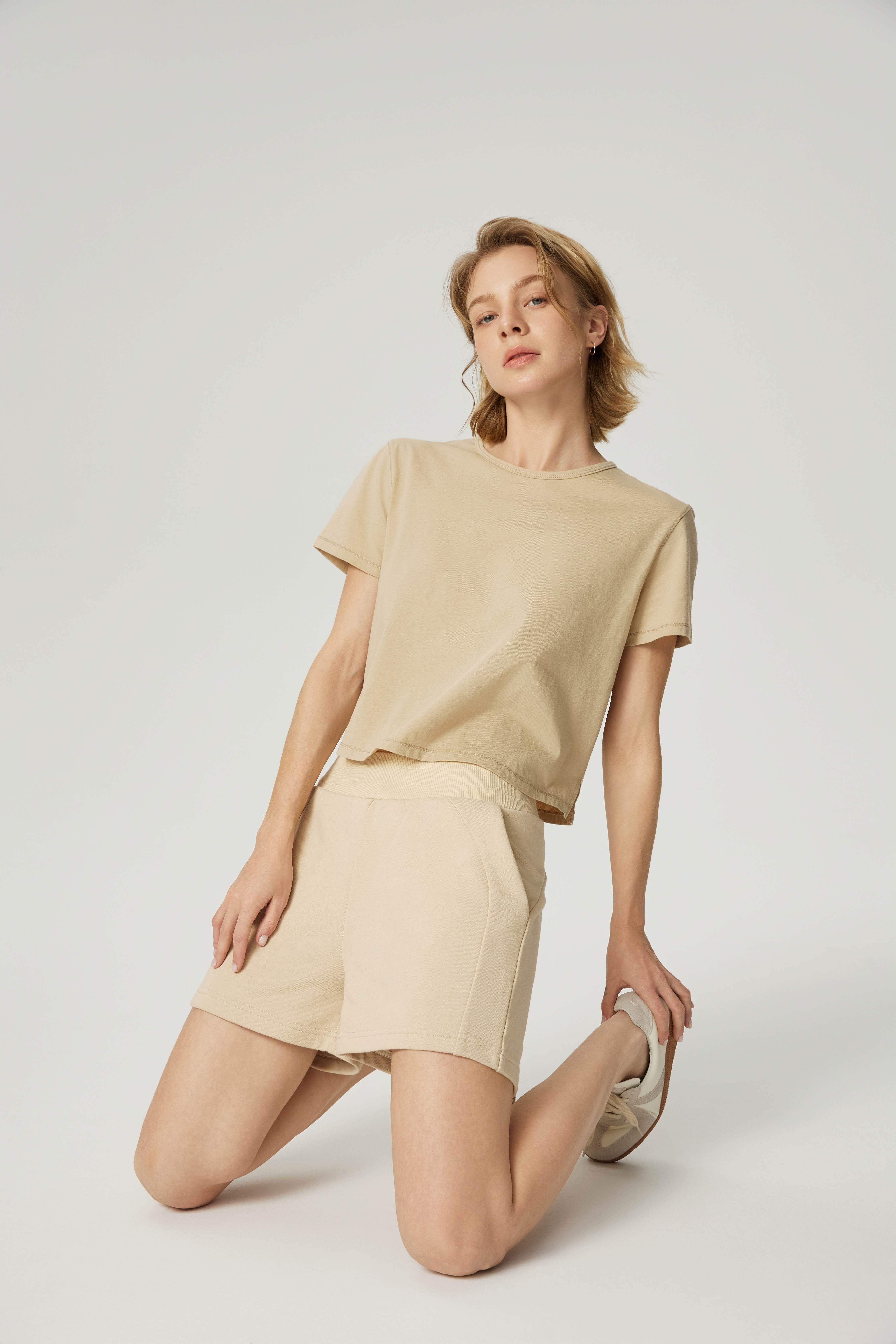 Pima Cotton Cropped T-Shirt