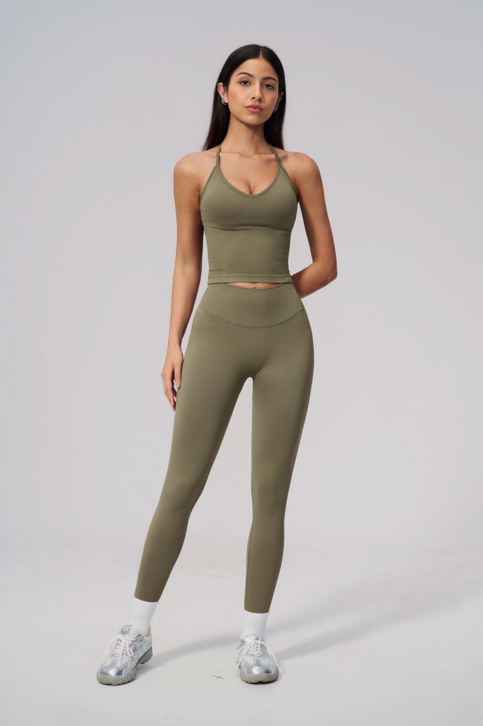 Women Sport Halterneck Pants Set