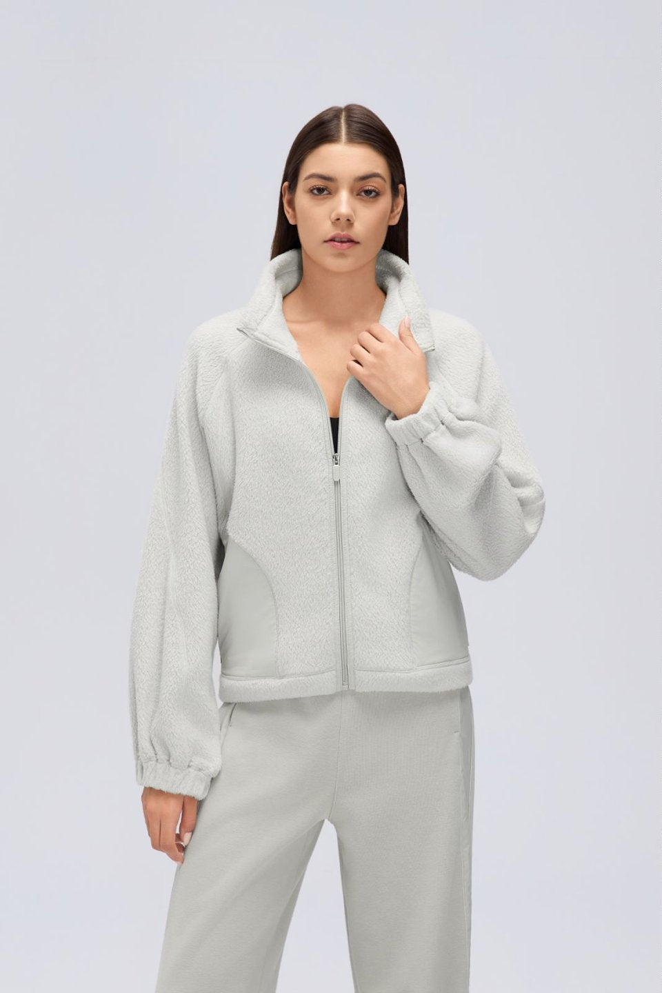 Women's Fleece-Lined Stand-Collar Thermal Jacket
