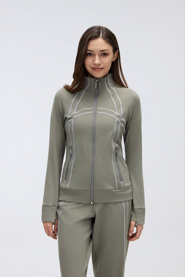 Women's Sports Stripe Zipper Jacket