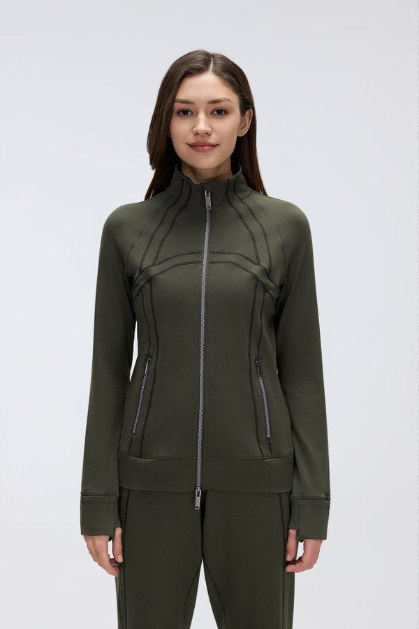 Women's Sports Stripe Zipper Jacket