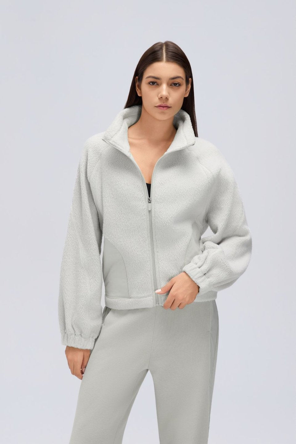 Women's Fleece-Lined Stand-Collar Thermal Jacket