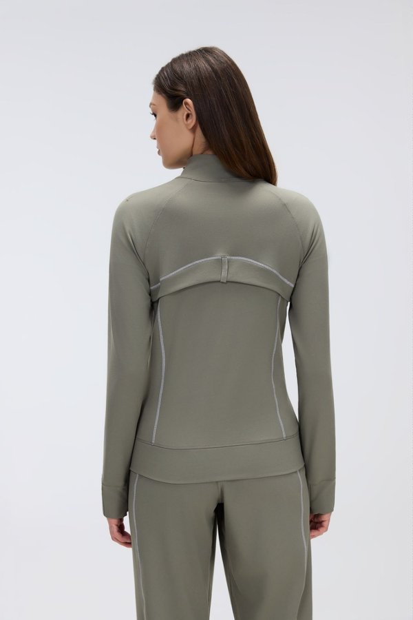 Women's Sports Stripe Zipper Jacket