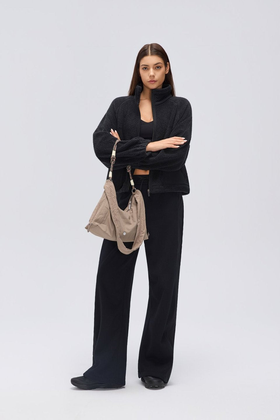 Women's Fleece-Lined Stand-Collar Thermal Jacket