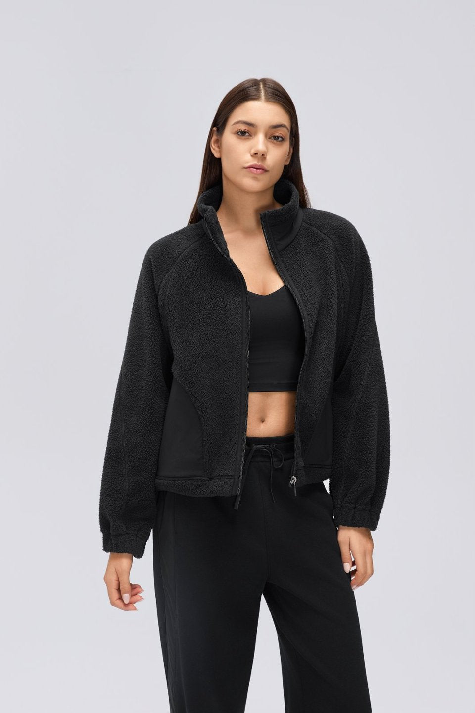 Women's Fleece-Lined Stand-Collar Thermal Jacket