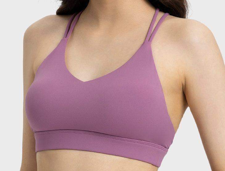 Double Shoulder Strap Cross Back Sports Bra