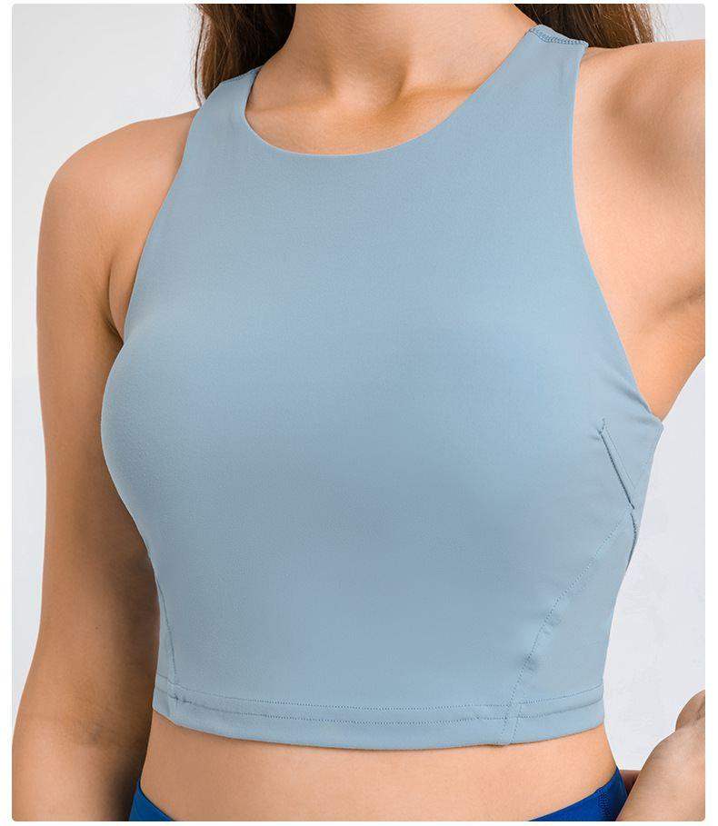 Round Neck Padded Sports Bra