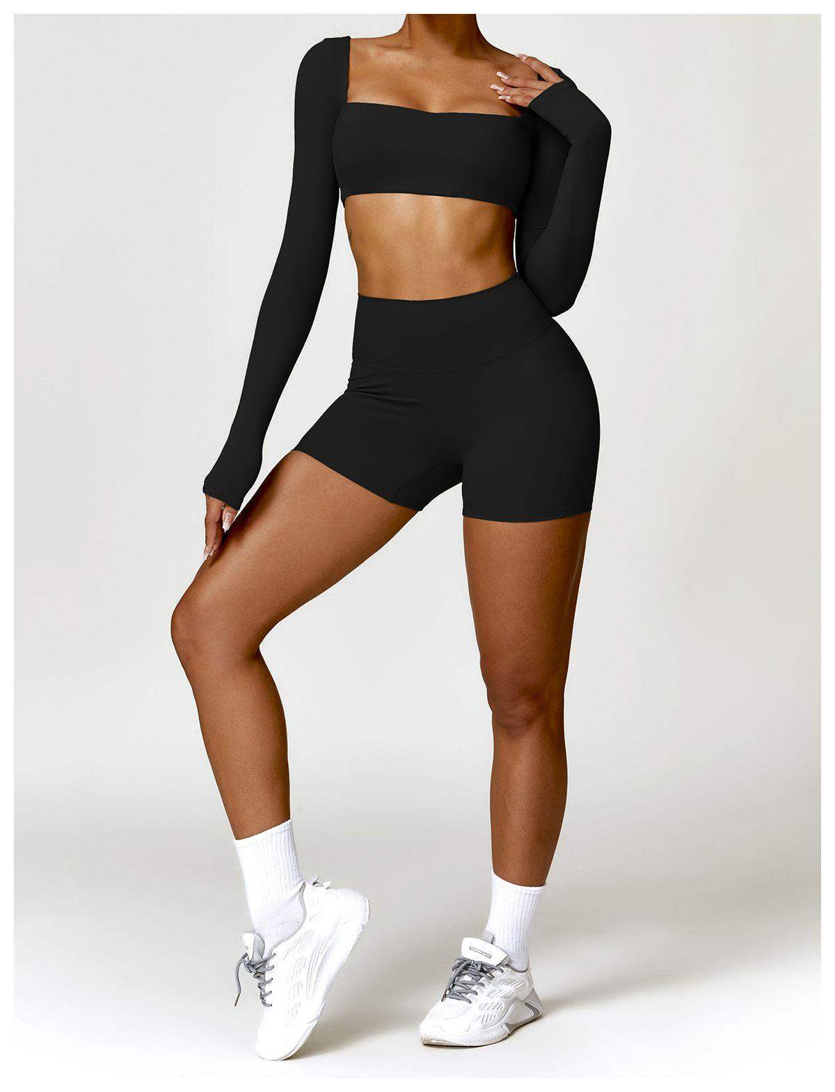 High-Waist Yoga Running Shorts