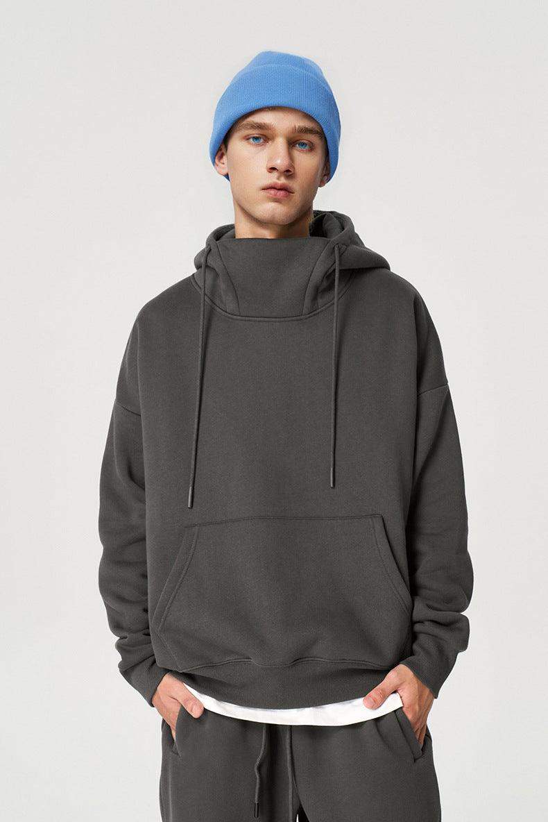 350g Fleece-Lined Windproof Sweatshirt with High Collar