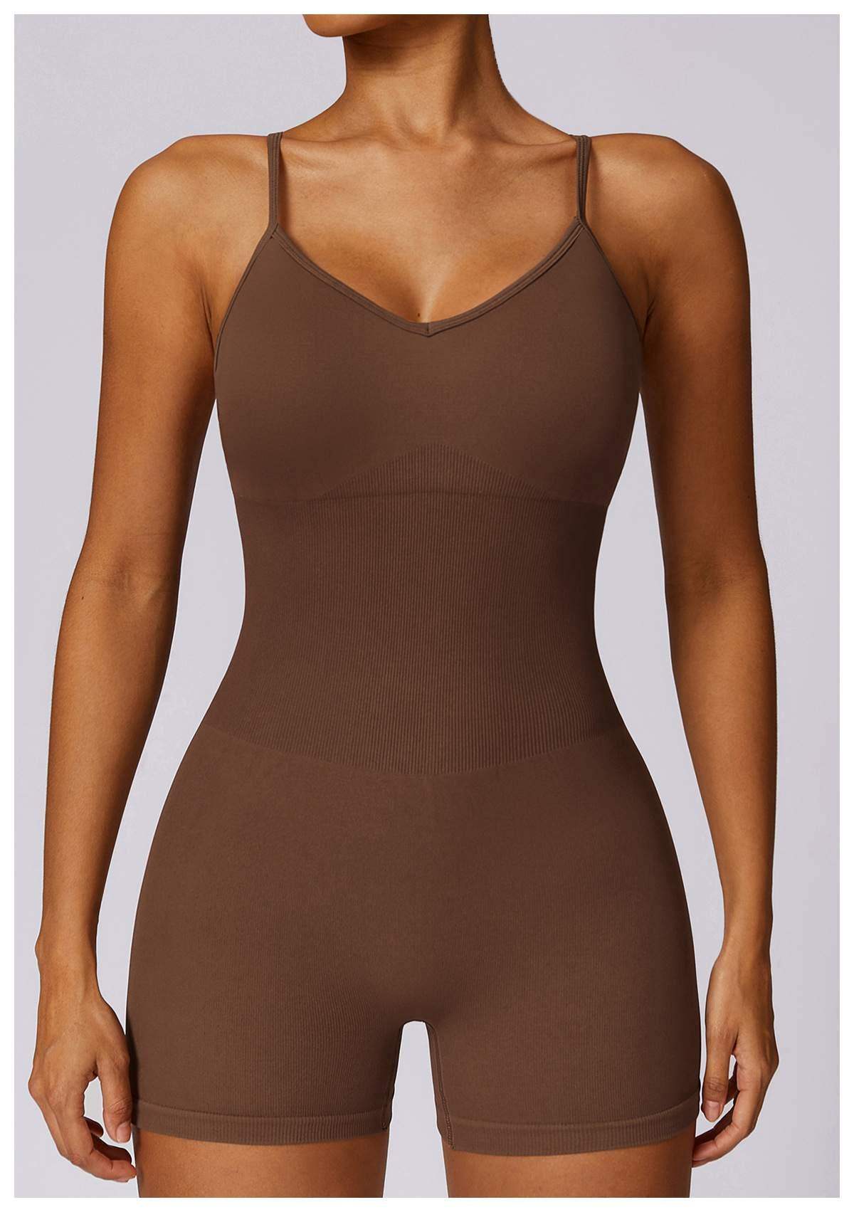 Nahtloser Rücken-Beauty-Yoga-Bodysuit
