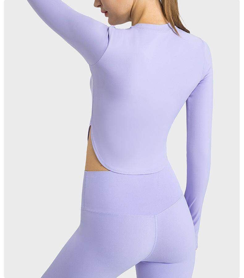 Fitness Long-Sleeved T-shirt With Side Seam Slits